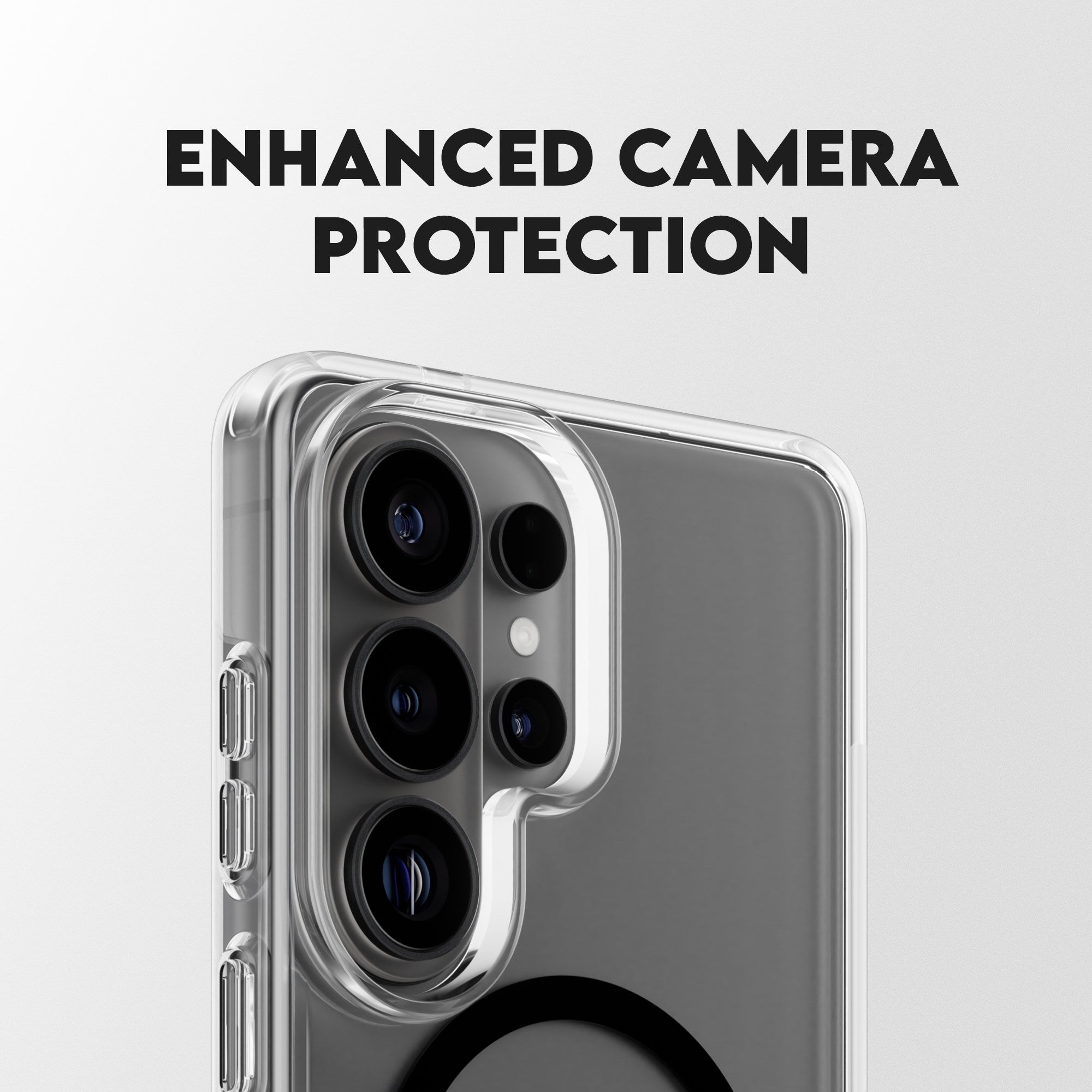 CARE™ by PanzerGlass® Urban Explorer Case Transparent w. Black Kickstand & Qi Samsung Galaxy S26 Ultra