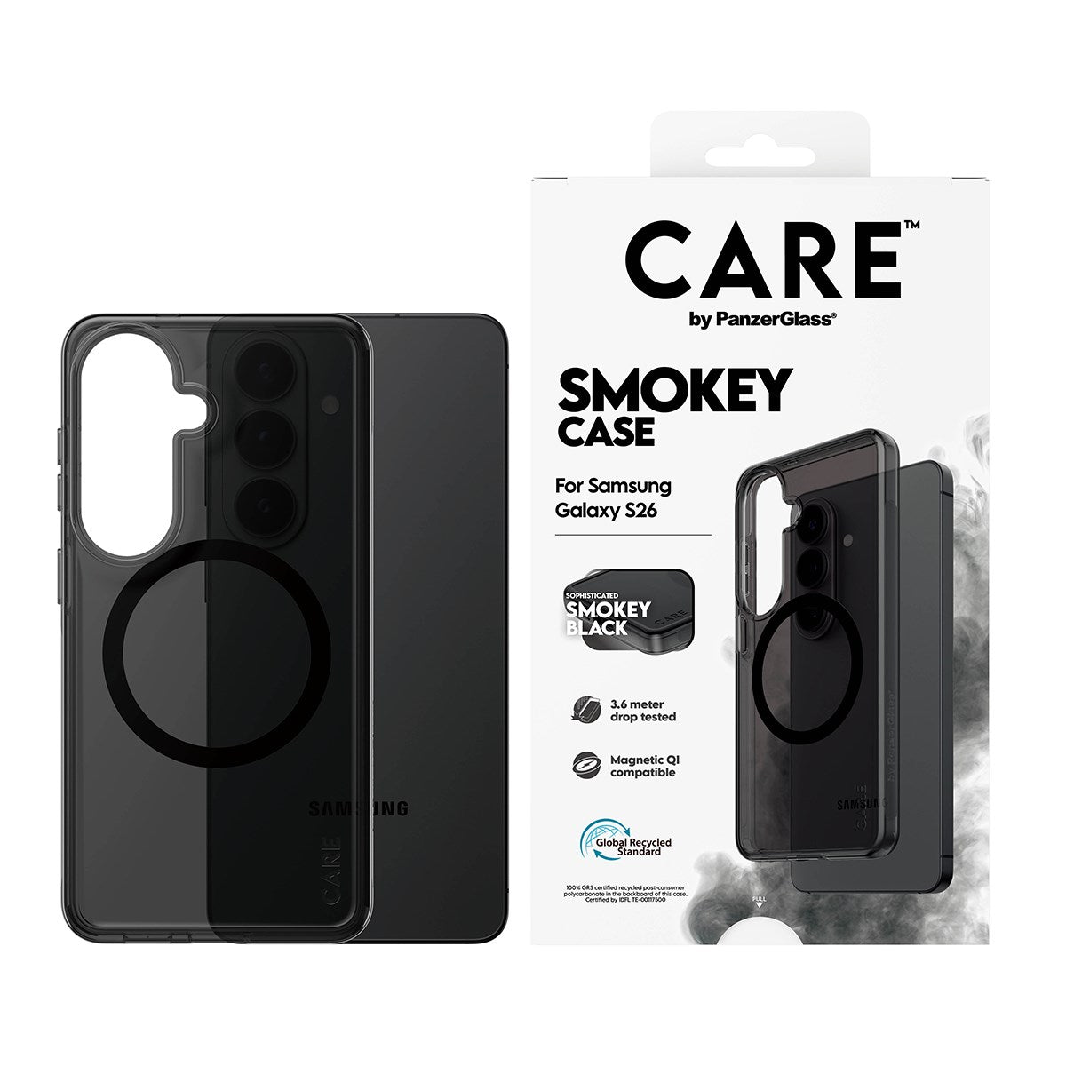CARE™ by PanzerGlass® Urban Explorer Case Smokey w. Black Qi Samsung Galaxy S26