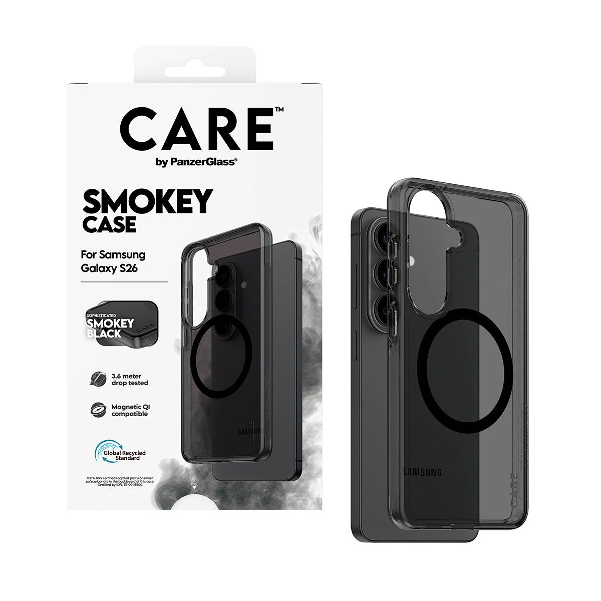 CARE™ by PanzerGlass® Urban Explorer Case Smokey w. Black Qi Samsung Galaxy S26
