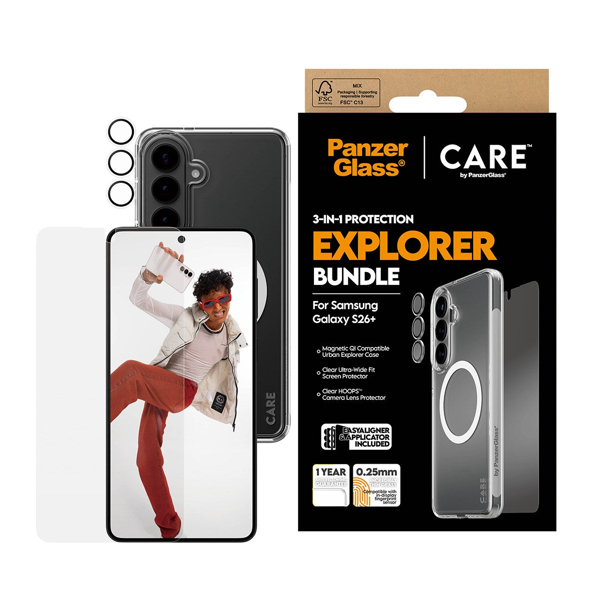 PanzerGlass® | CARE™ by PanzerGlass® 3-in-1 Bundle Samsung Galaxy S26+
