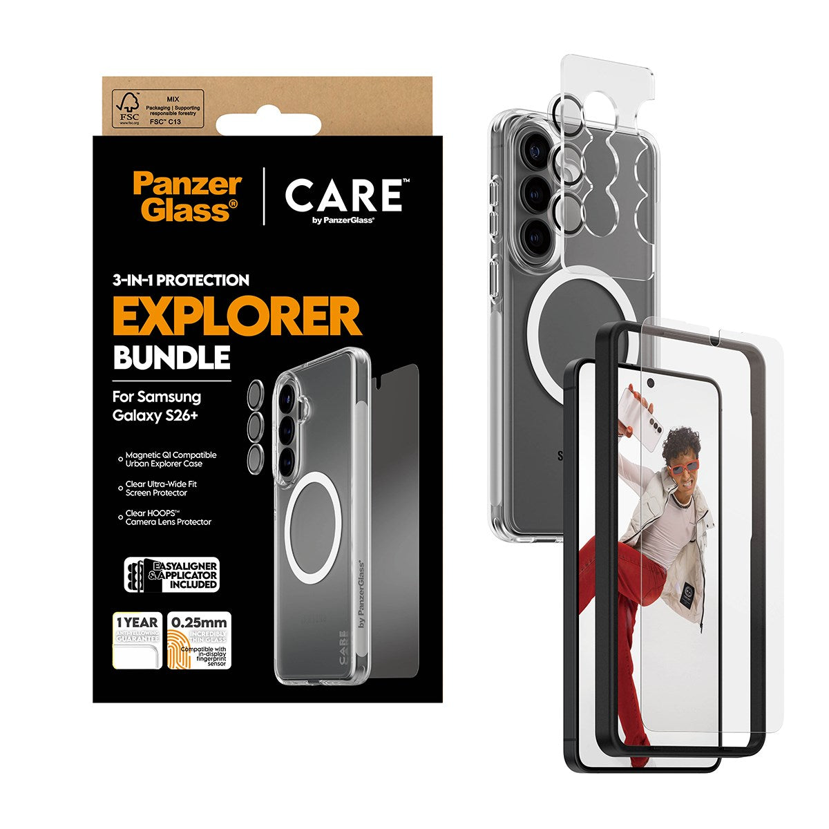 PanzerGlass® | CARE™ by PanzerGlass® 3-in-1 Bundle Samsung Galaxy S26+