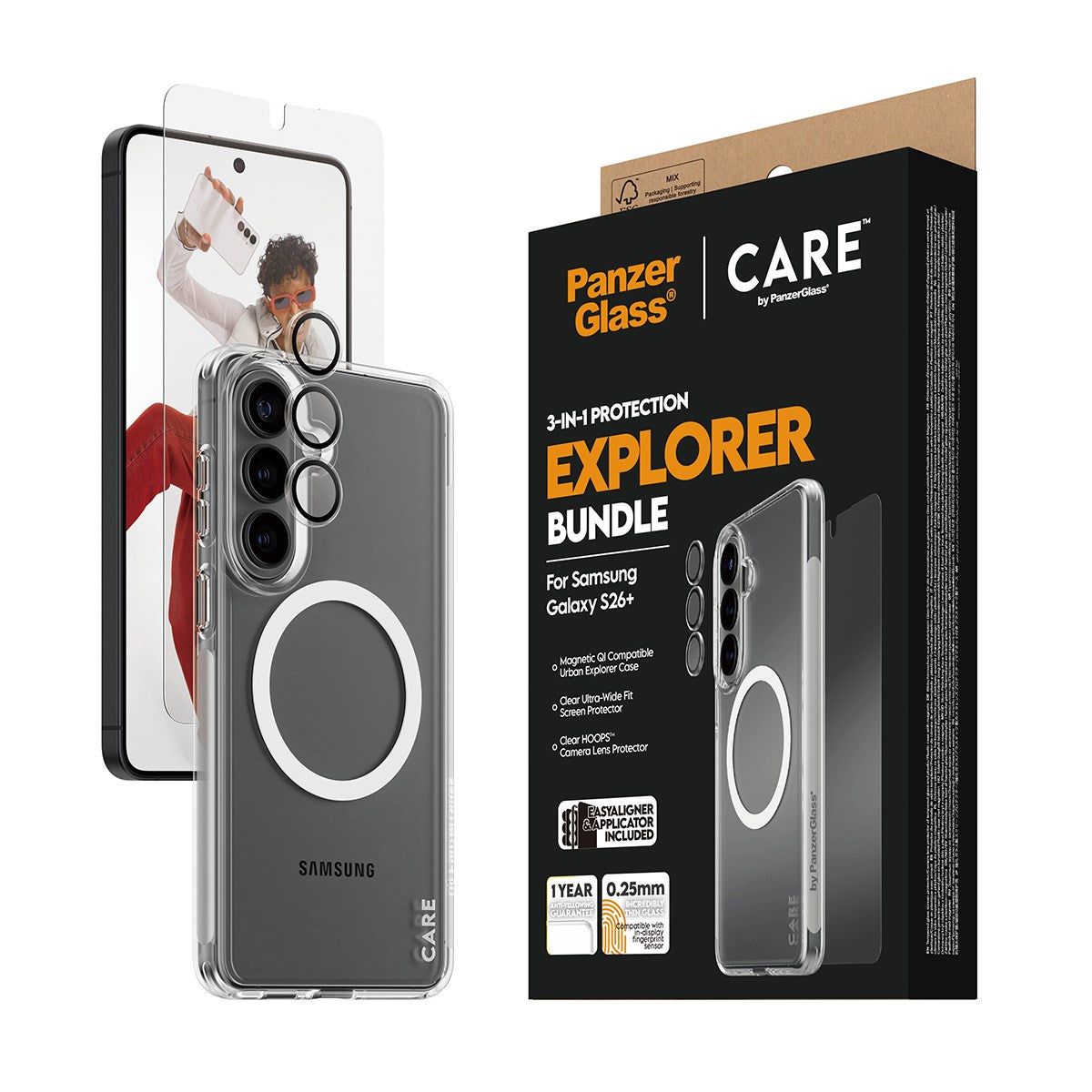 PanzerGlass® | CARE™ by PanzerGlass® 3-in-1 Bundle Samsung Galaxy S26+