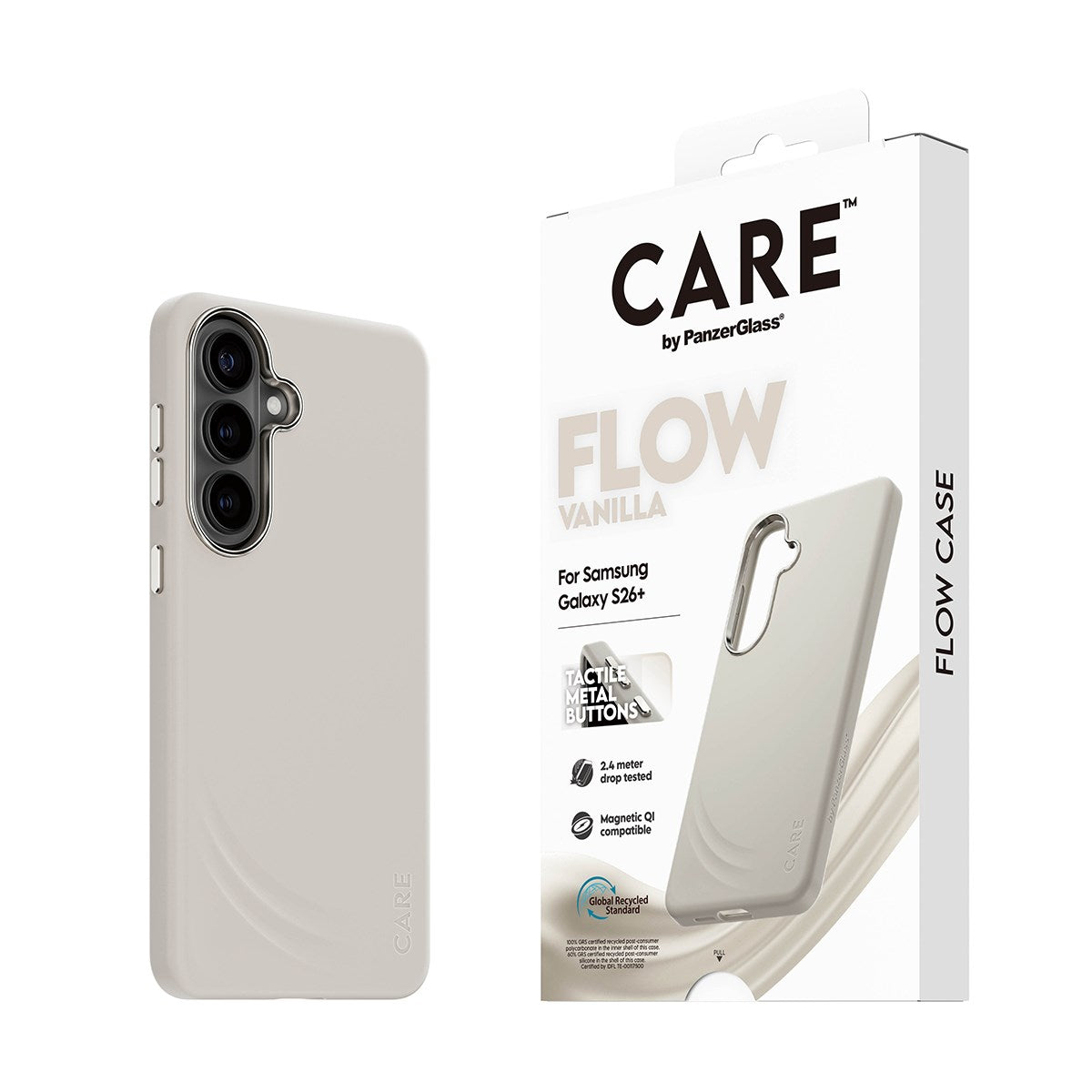 CARE™ by PanzerGlass® Flow Case Vanilla w. Qi Samsung Galaxy S26+