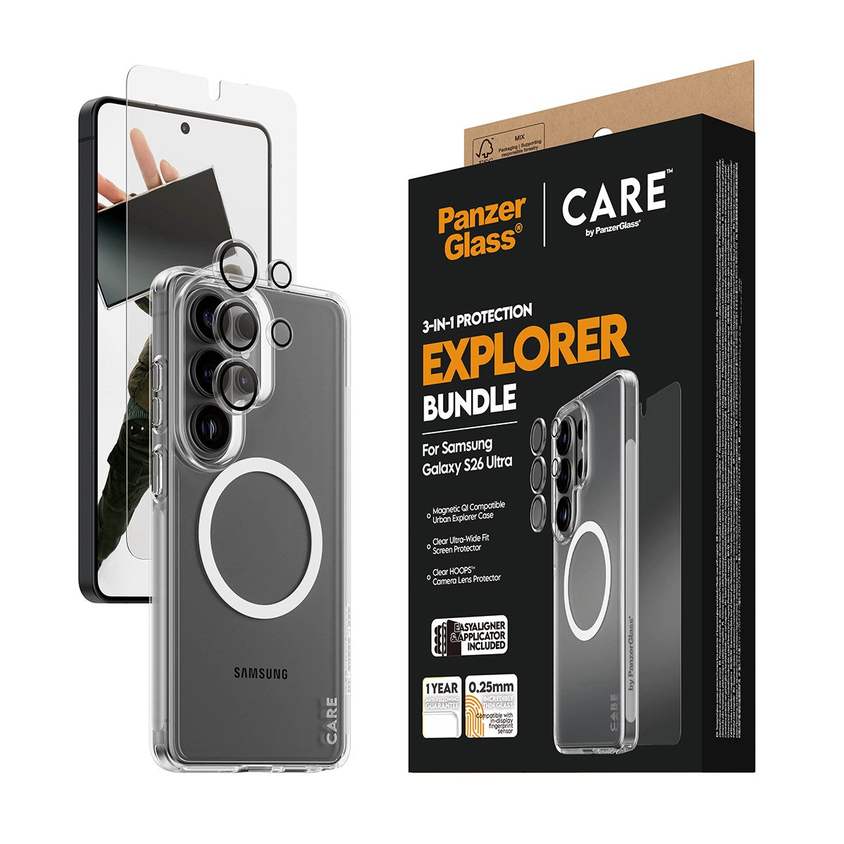 PanzerGlass® | CARE™ by PanzerGlass® 3-in-1 Bundle Samsung Galaxy S26 Ultra