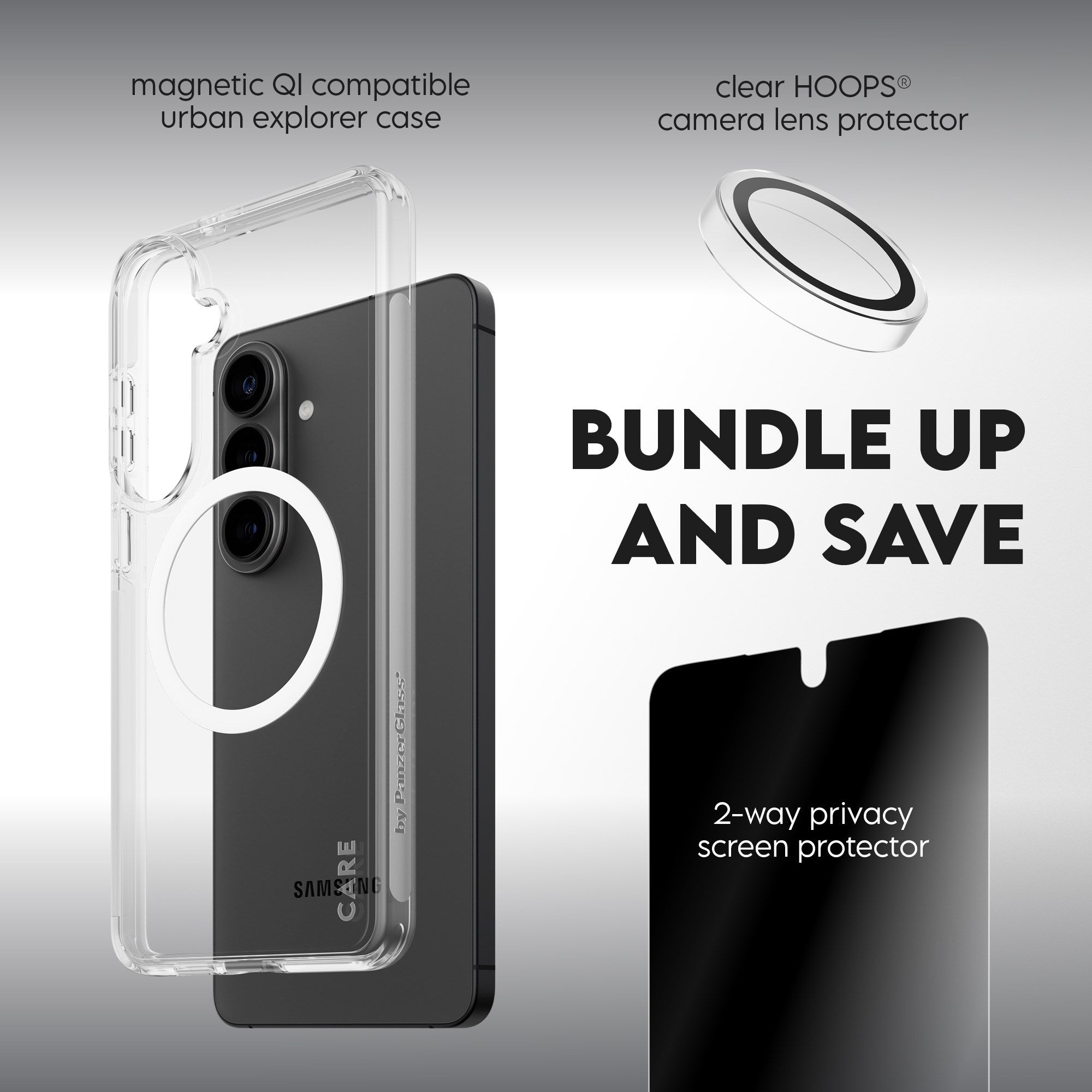 PanzerGlass® | CARE™ by PanzerGlass® Privacy 3-in-1 Bundle Samsung Galaxy S26