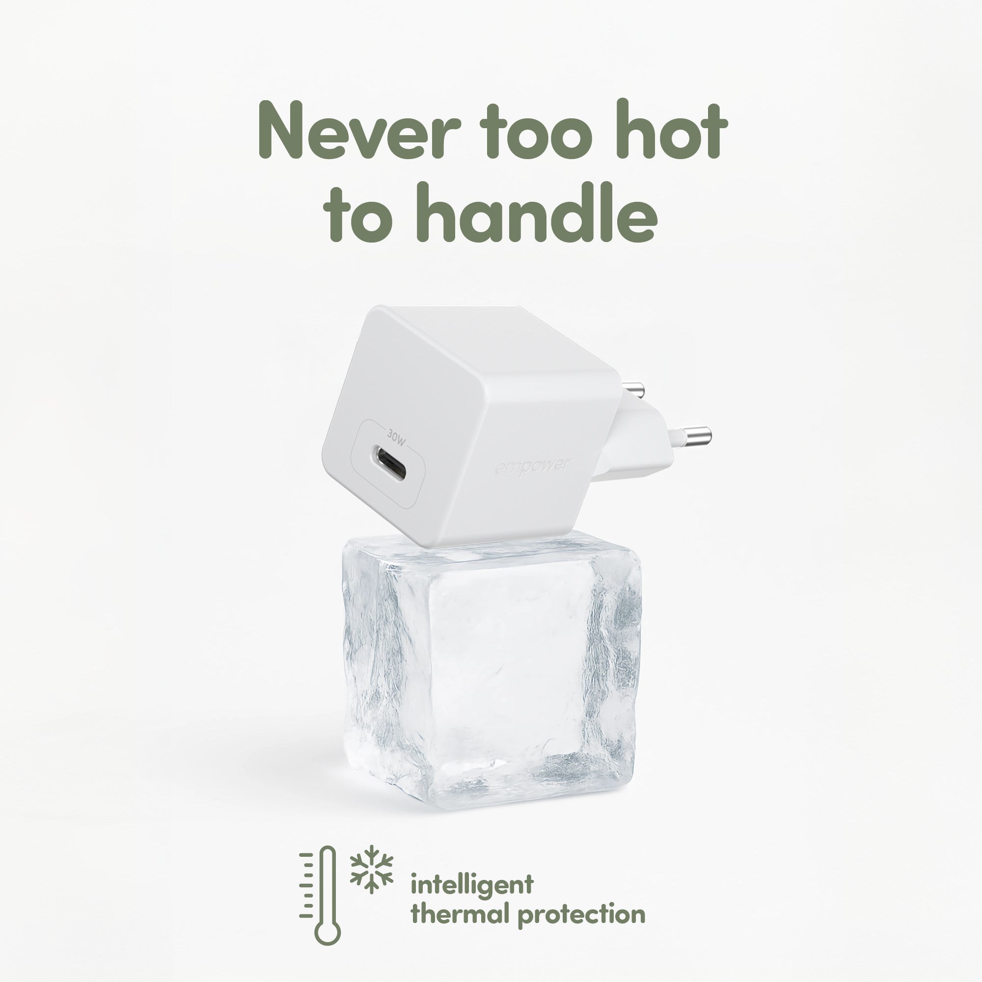 empower™ by PanzerGlass® Turbo 30W Charger Single USB-C | EU Plug | Silver White