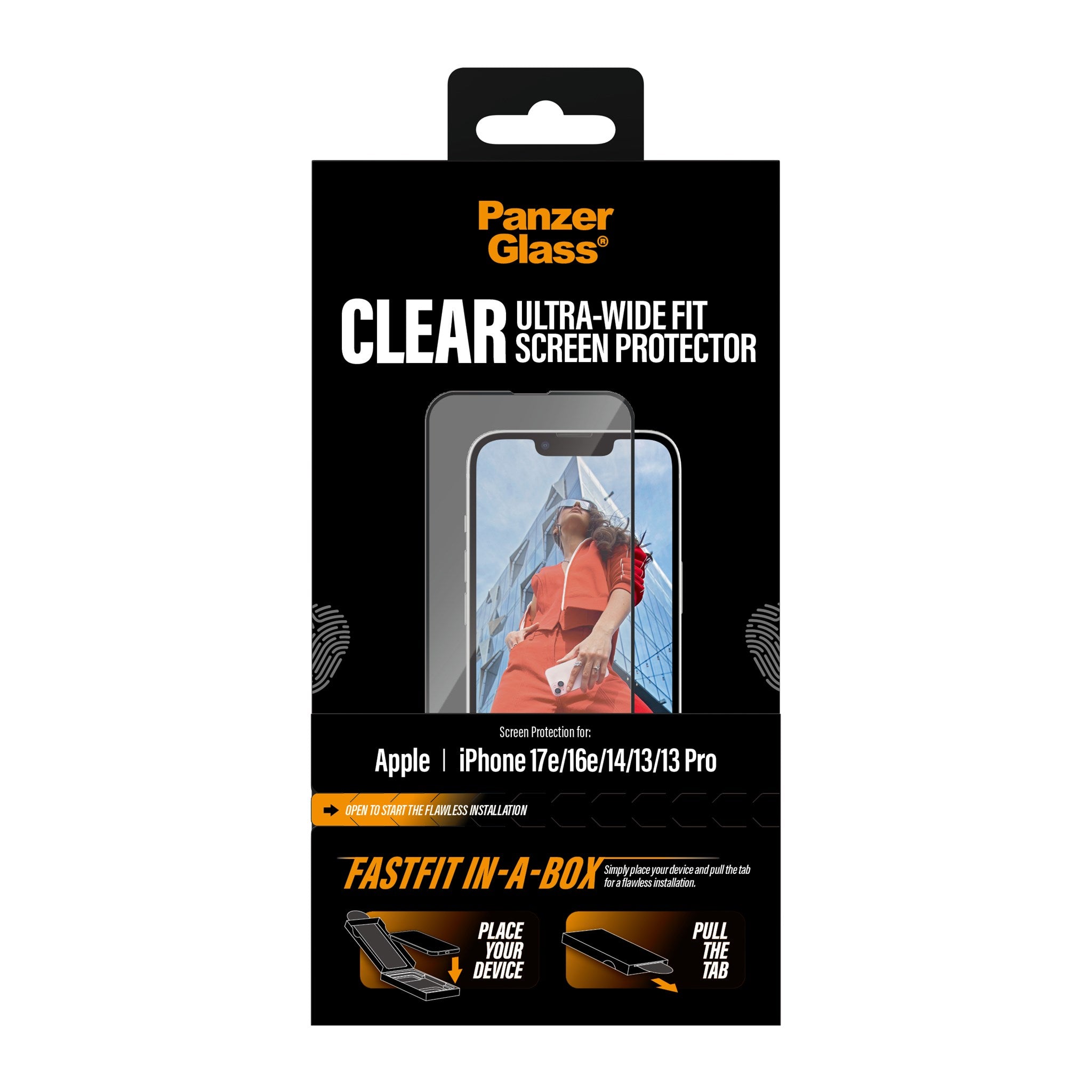 PanzerGlass® Screen Protector iPhone 17e | 16e | 14 | 13 | 13 Pro | Ultra-Wide Fit w. FASTFIT IN-A-BOX