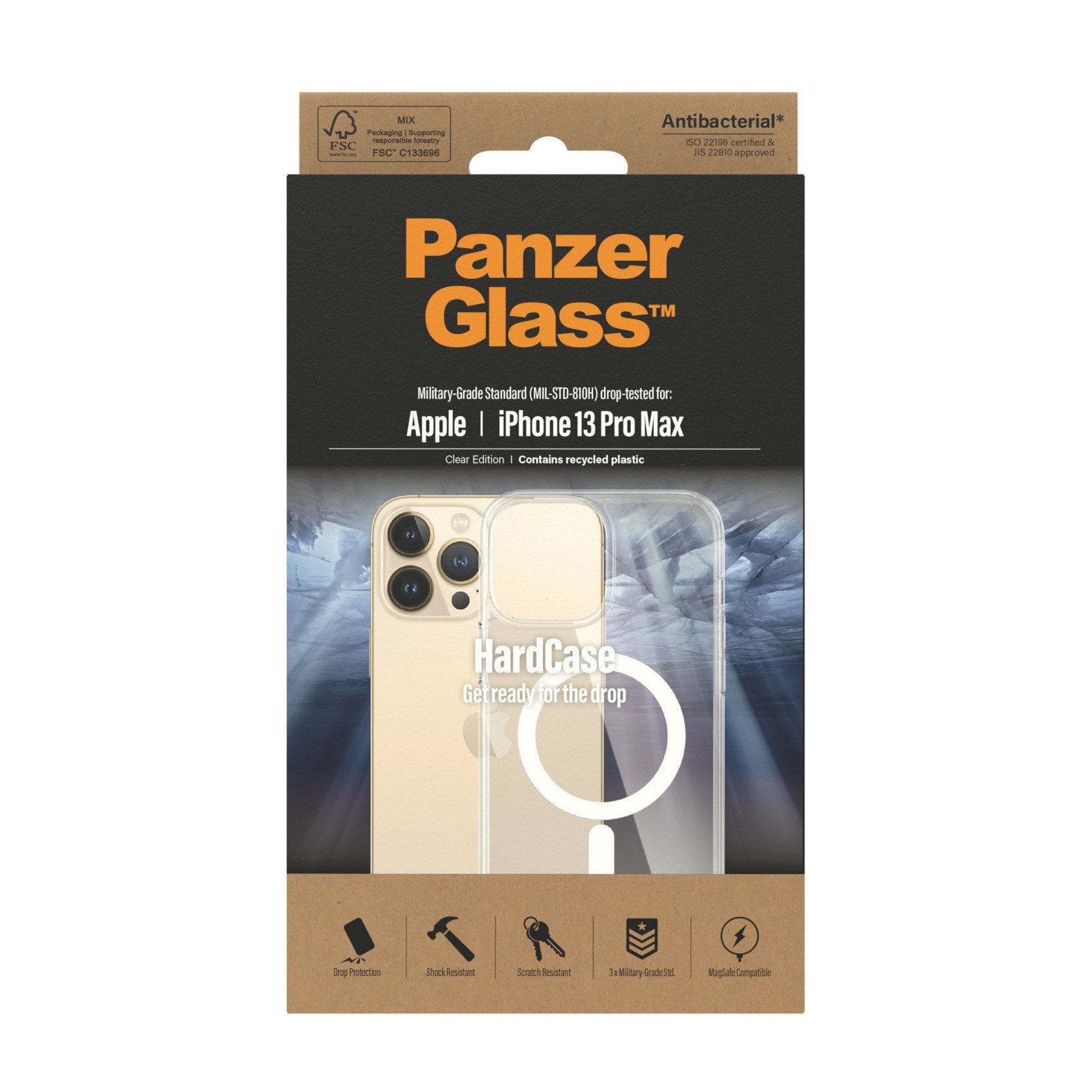 PanzerGlass® HardCase Transparent w. White MagSafe iPhone 13 Pro Max