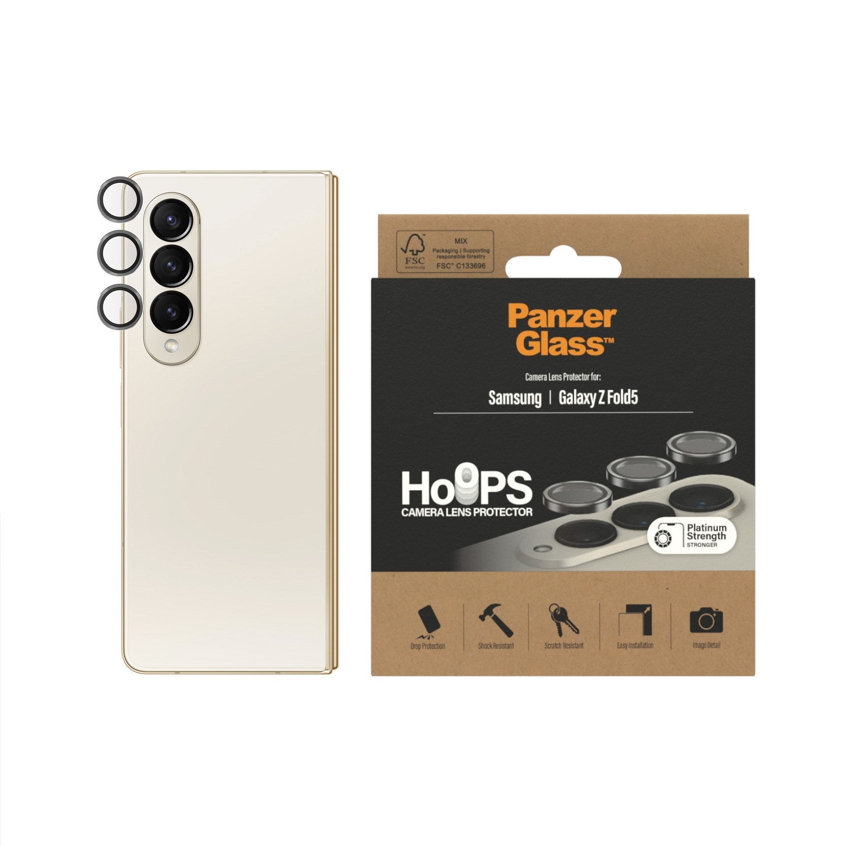 PanzerGlass® Hoops® Camera Lens Protector Black Samsung Galaxy Z Fold5 5G