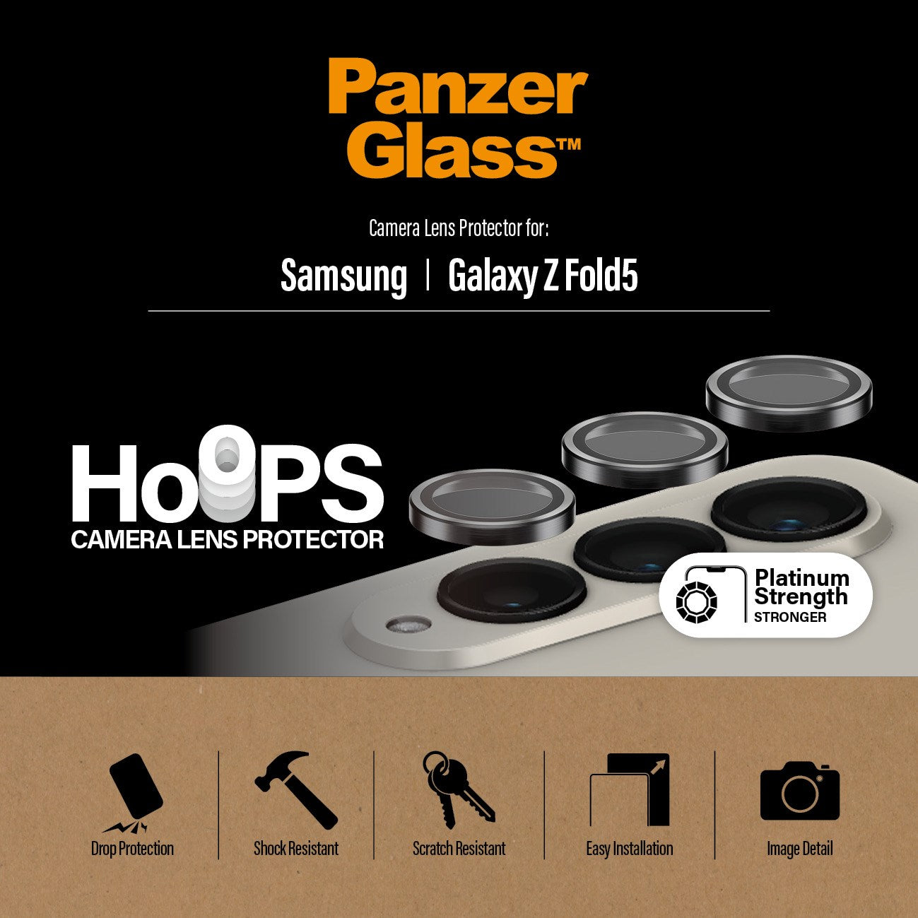 PanzerGlass® Hoops® Camera Lens Protector Black Samsung Galaxy Z Fold5 5G
