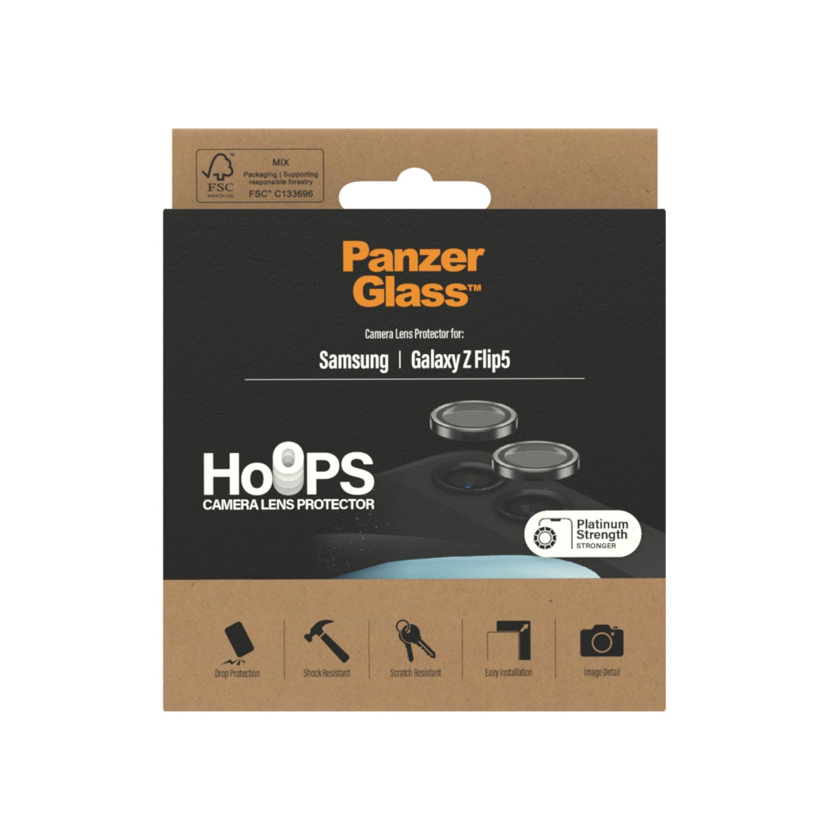PanzerGlass® Hoops® Camera Lens Protector Black Samsung Galaxy Z Flip5 5G