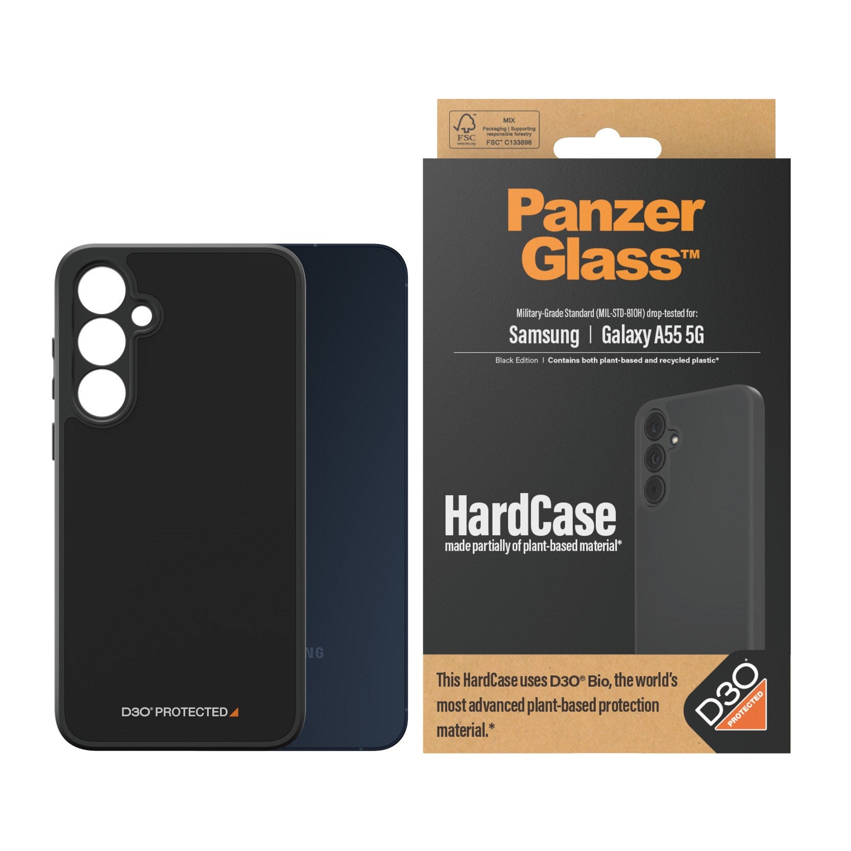 PanzerGlass® HardCase Black with D3O® Samsung Galaxy A55 5G