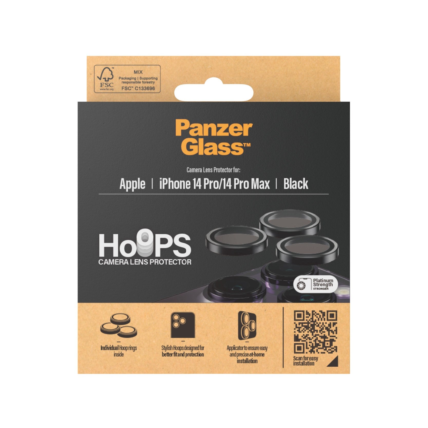 PanzerGlass® Hoops® Camera Lens Protector Black iPhone 14 Pro | 14 Pro Max