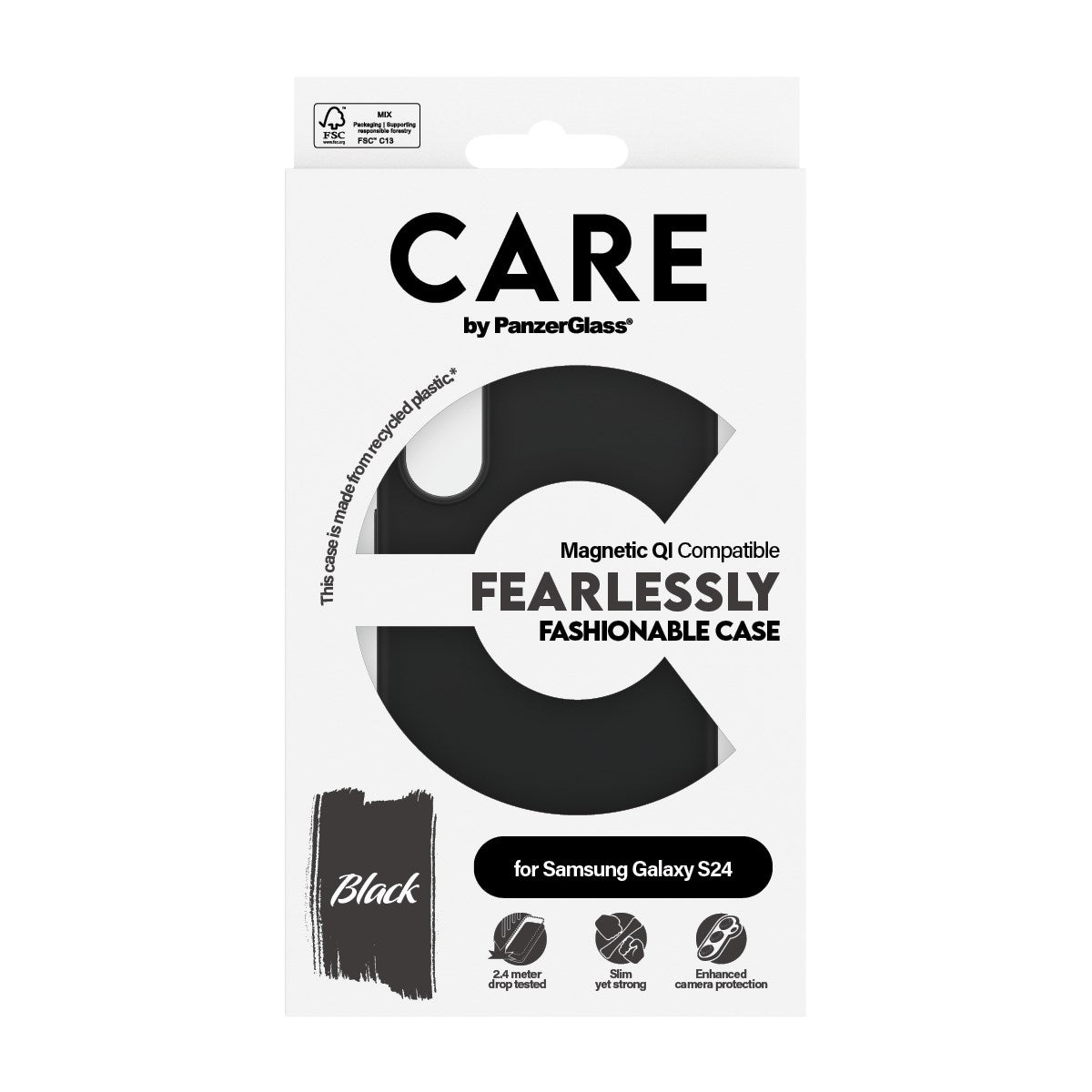 CARE by PanzerGlass® Case Black w. Qi Compatible Samsung Galaxy S24