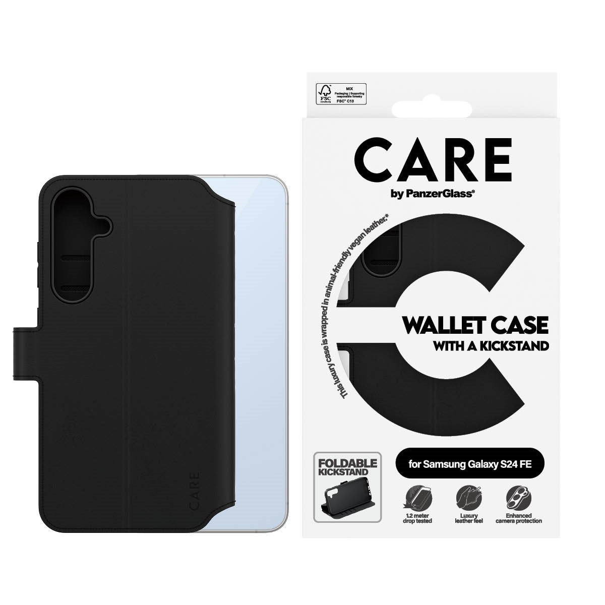 CARE by PanzerGlass® Wallet Case w. Kickstand Samsung Galaxy S24 FE 5G