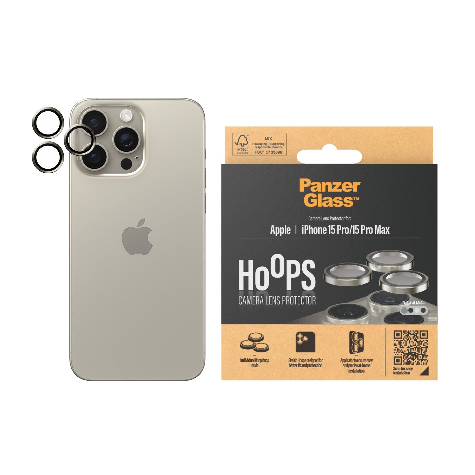 For IPhone 15 Pro Max Camera Lens Protector, Scratch Resistant Metal Camera Cover With 9H Tempered Glass Lens Screen Protector Rings Accessories [Case