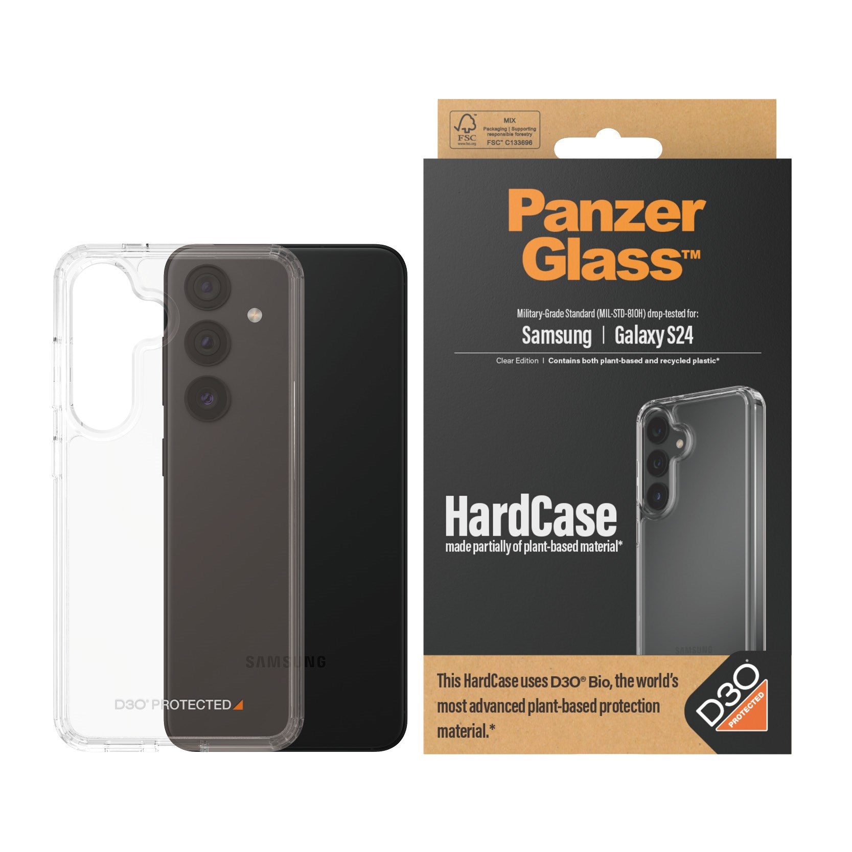 PanzerGlass® HardCase Transparent w. D3O® Samsung Galaxy S24