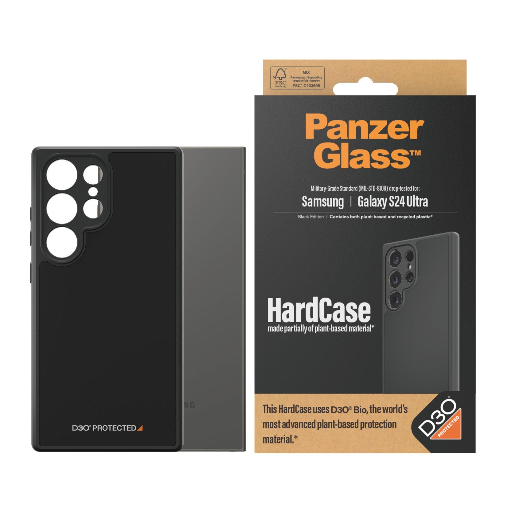 PanzerGlass® HardCase Black w.  D3O® Samsung Galaxy S24 Ultra