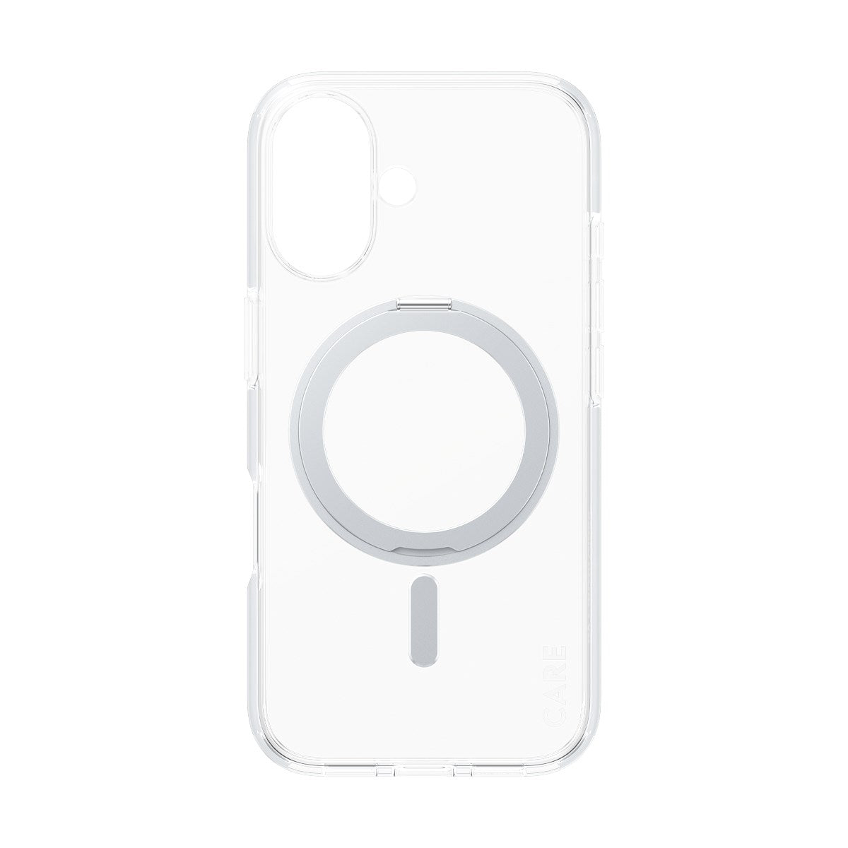 CARE by PanzerGlass® Case Transparent w. Silver Kickstand & MagSafe iPhone 16