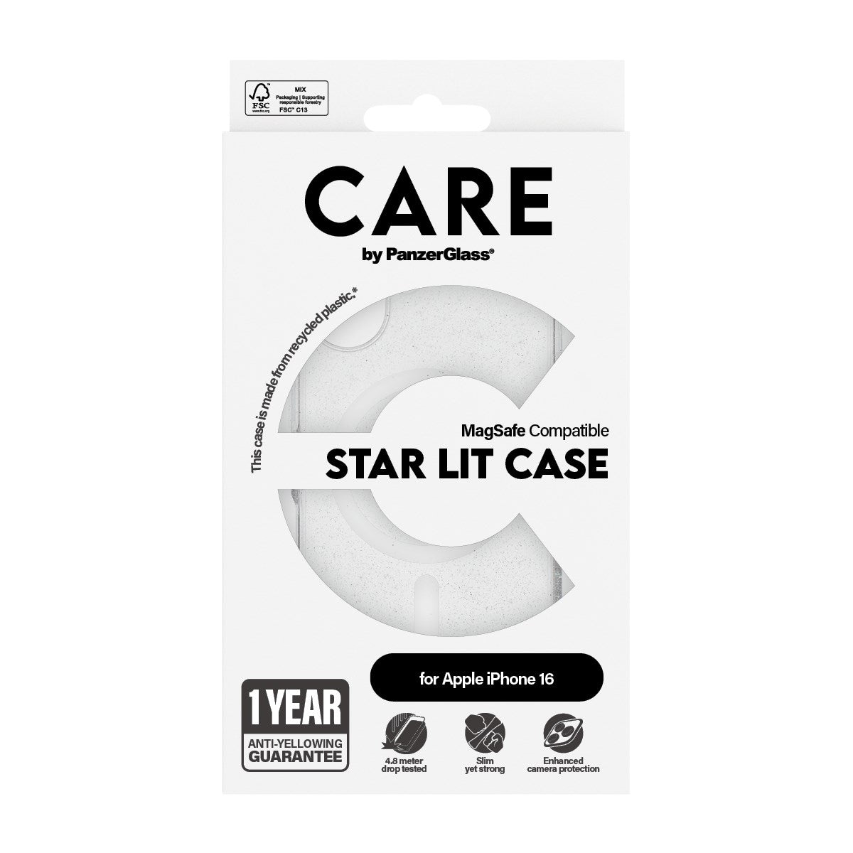 CARE by PanzerGlass® Urban Combat Case Star Lit w. White MagSafe iPhone 16