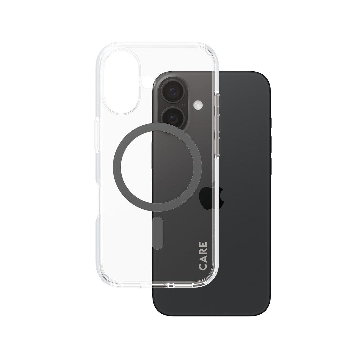 CARE by PanzerGlass® Urban Combat Case Transparent w. Black MagSafe iPhone 16