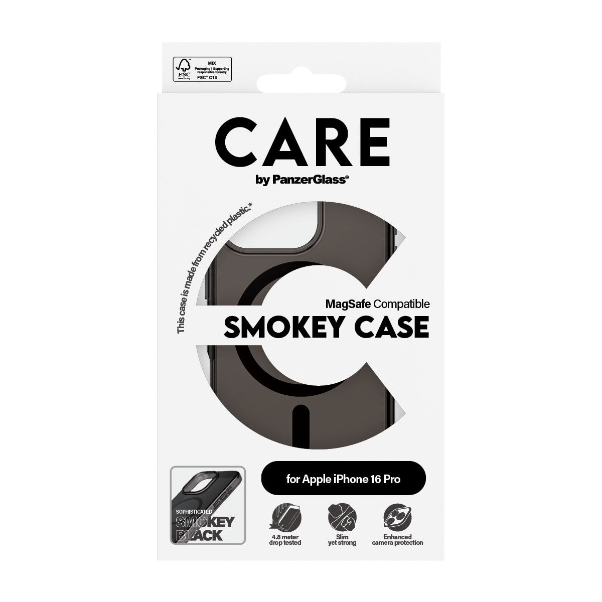 CARE by PanzerGlass® Urban Combat Case Smokey w. Black MagSafe iPhone 16 Pro
