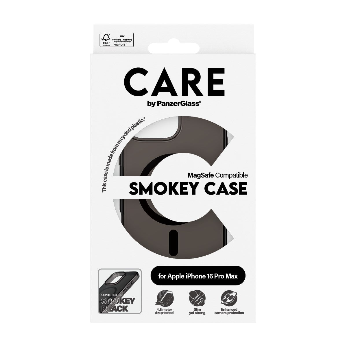 CARE by PanzerGlass® Urban Combat Case Smokey w. Black MagSafe iPhone 16 Pro Max