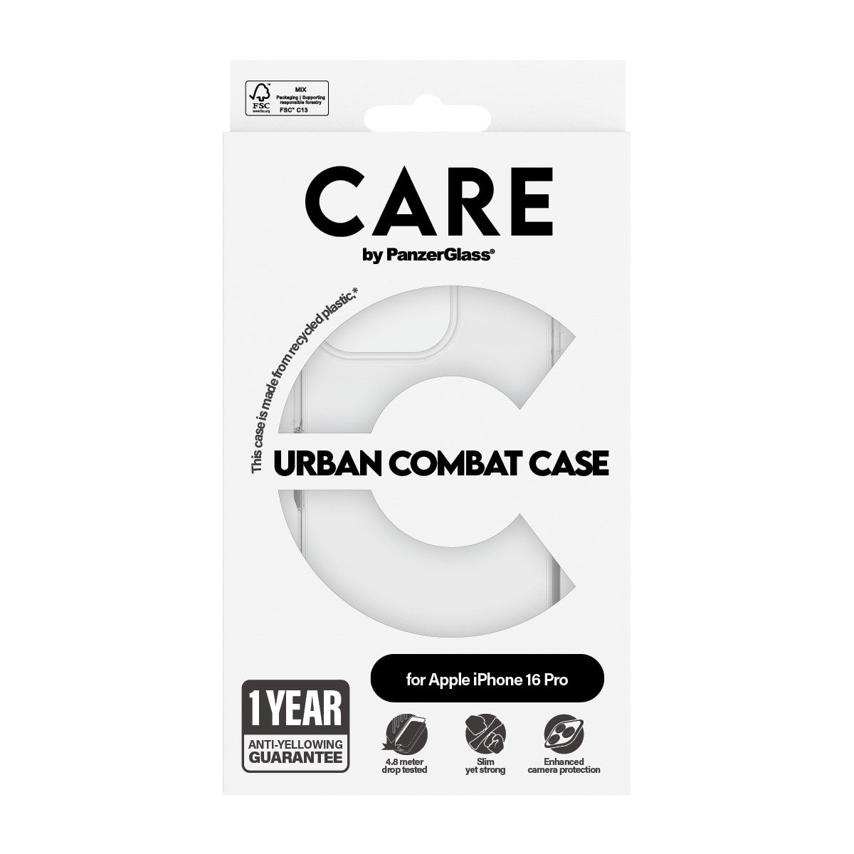 CARE by PanzerGlass® Urban Combat Case Transparent iPhone 16 Pro