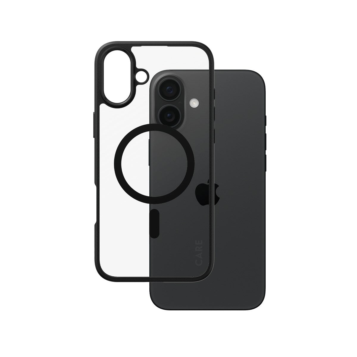 CARE by PanzerGlass® Urban Combat Case Transparent w. Black Frame & MagSafe iPhone 16 Plus