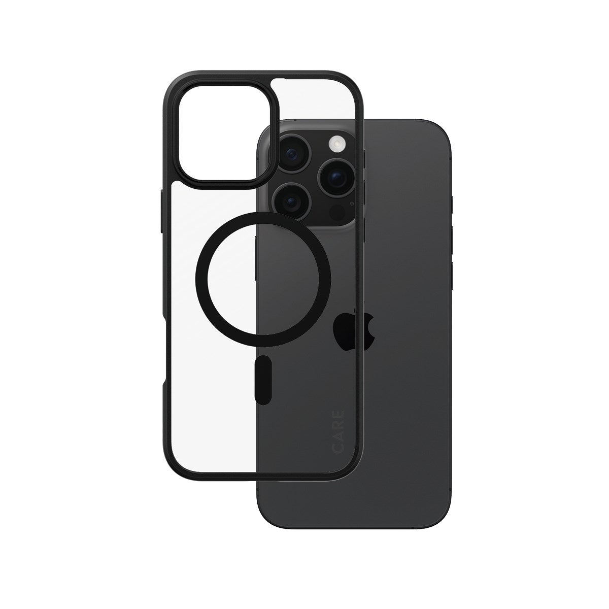 CARE by PanzerGlass® Urban Combat Case Transparent w. Black Frame & MagSafe iPhone 16 Pro Max