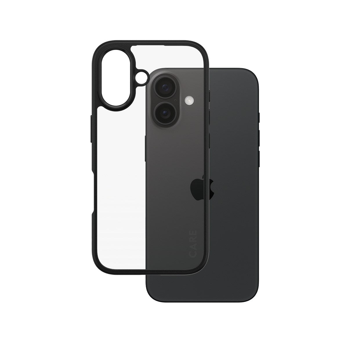 CARE by PanzerGlass® Urban Combat Case Transparent w. Black Frame iPhone 16