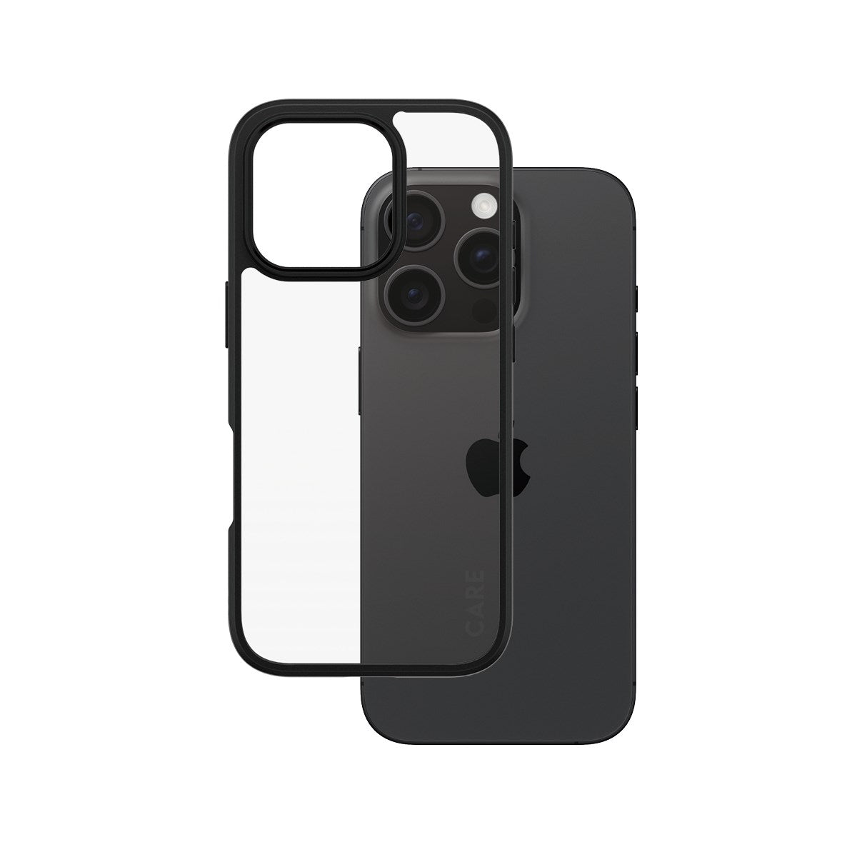CARE by PanzerGlass® Urban Combat Case Transparent w. Black Frame iPhone 16 Pro