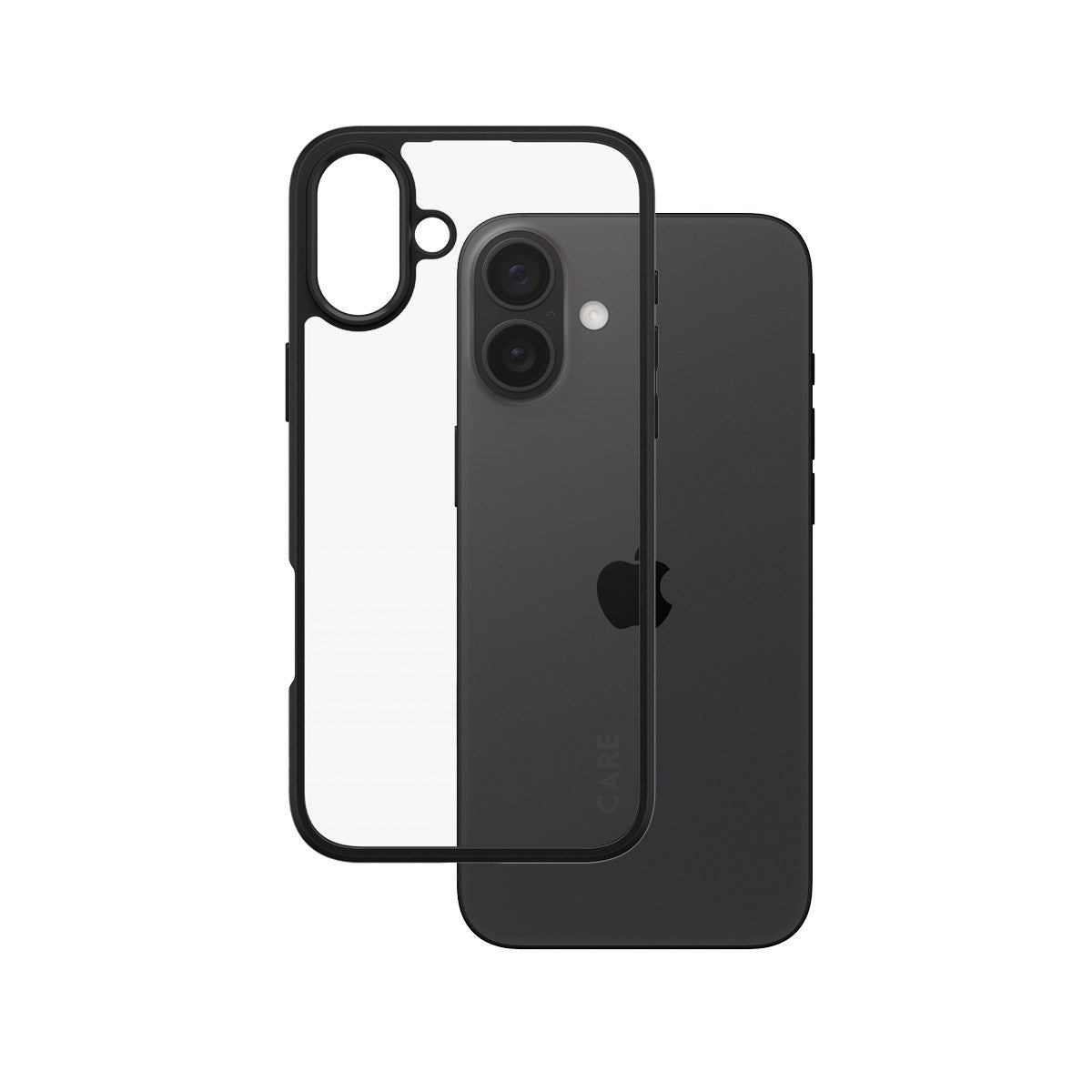 CARE by PanzerGlass® Urban Combat Case Transparent w. Black Frame iPhone 16 Plus