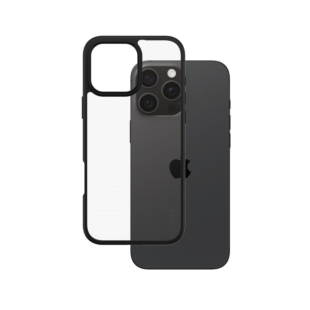 CARE by PanzerGlass® Urban Combat Case Transparent w. Black Frame iPhone 16 Pro Max