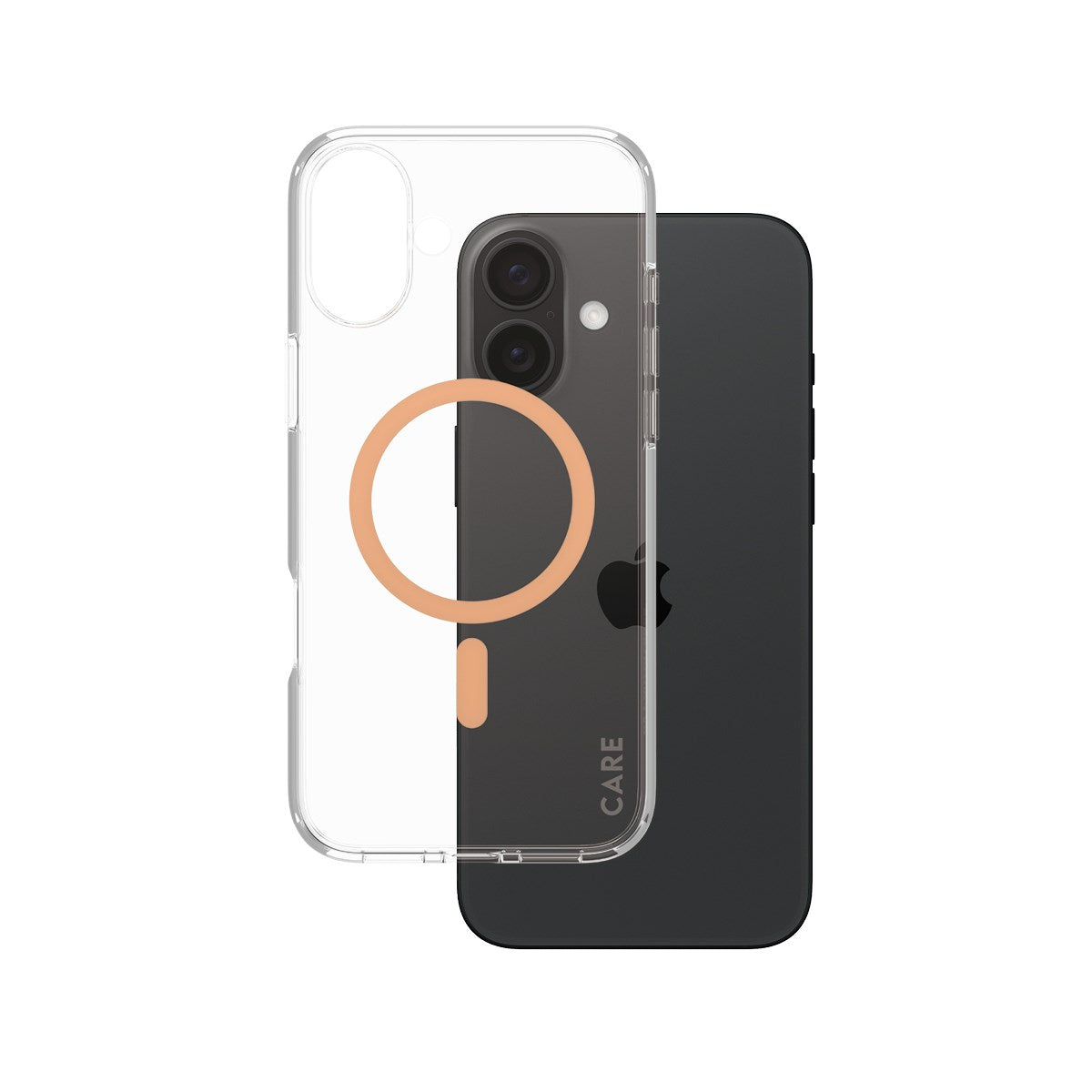 CARE by PanzerGlass® Urban Combat Case Transparent w. Peachy MagSafe iPhone 16 Plus