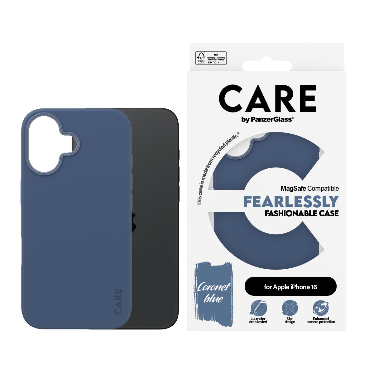 CARE by PanzerGlass® Case Blue w. MagSafe iPhone 16