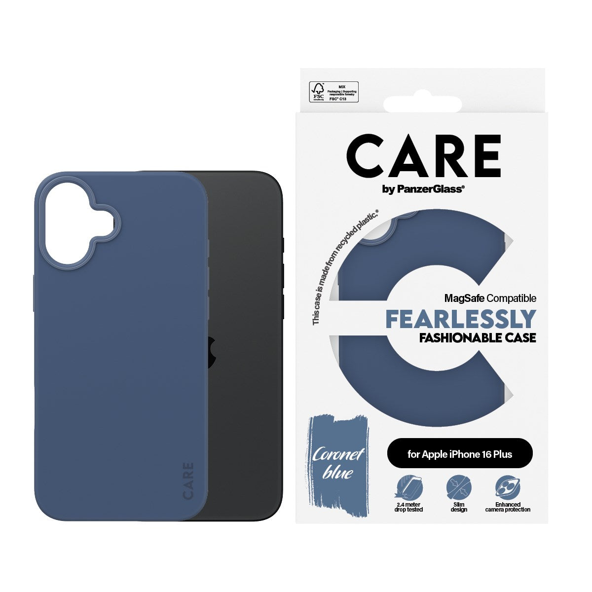 CARE by PanzerGlass® Case Blue w. MagSafe iPhone 16 Plus