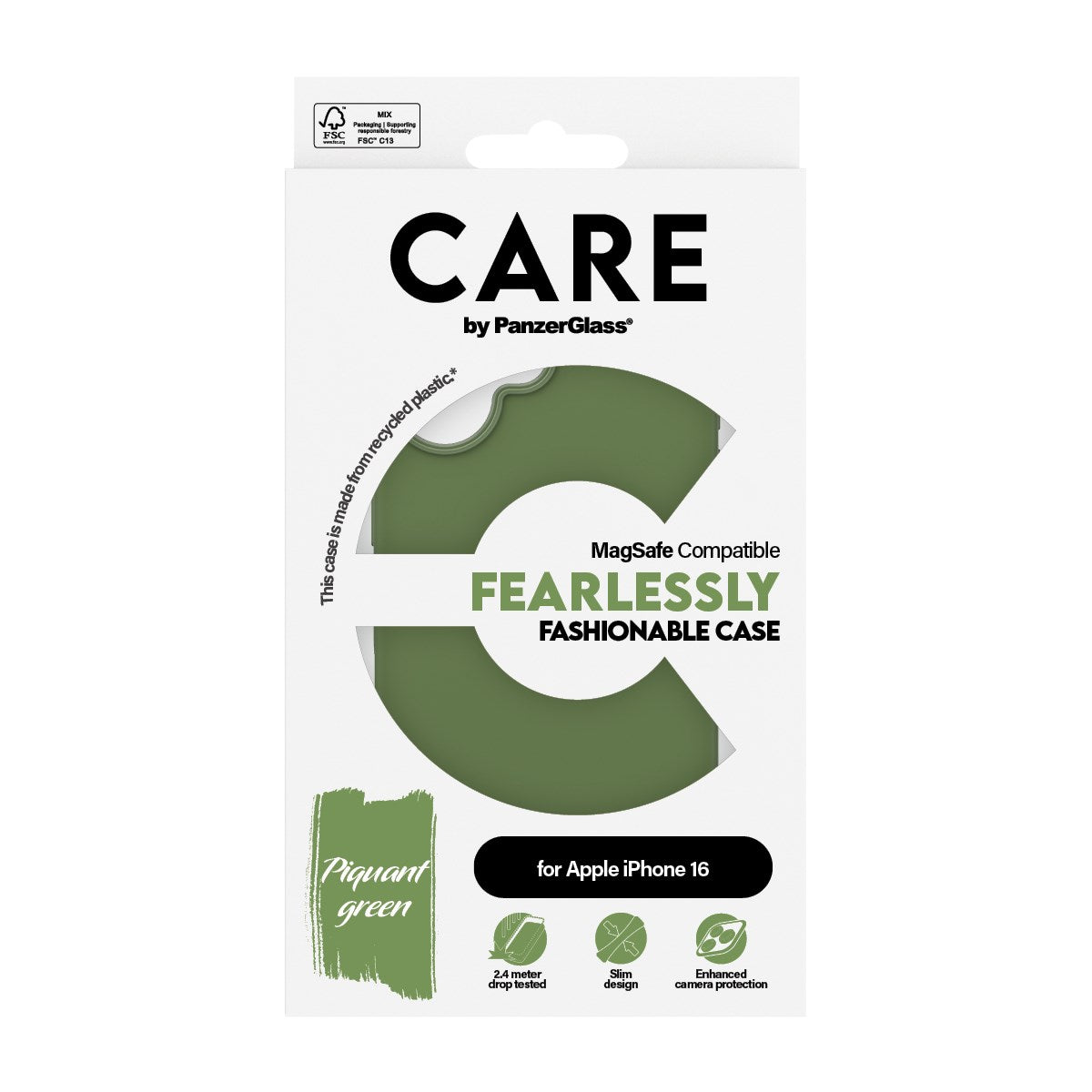 CARE by PanzerGlass® Case Green w. MagSafe iPhone 16