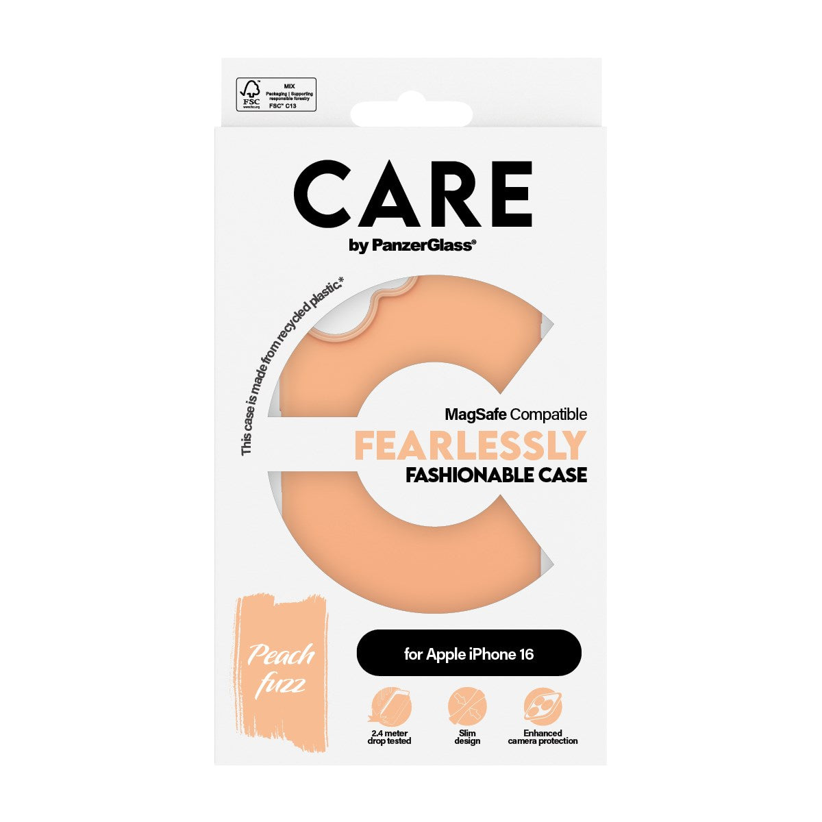 CARE by PanzerGlass® Case Peachy w. MagSafe iPhone 16