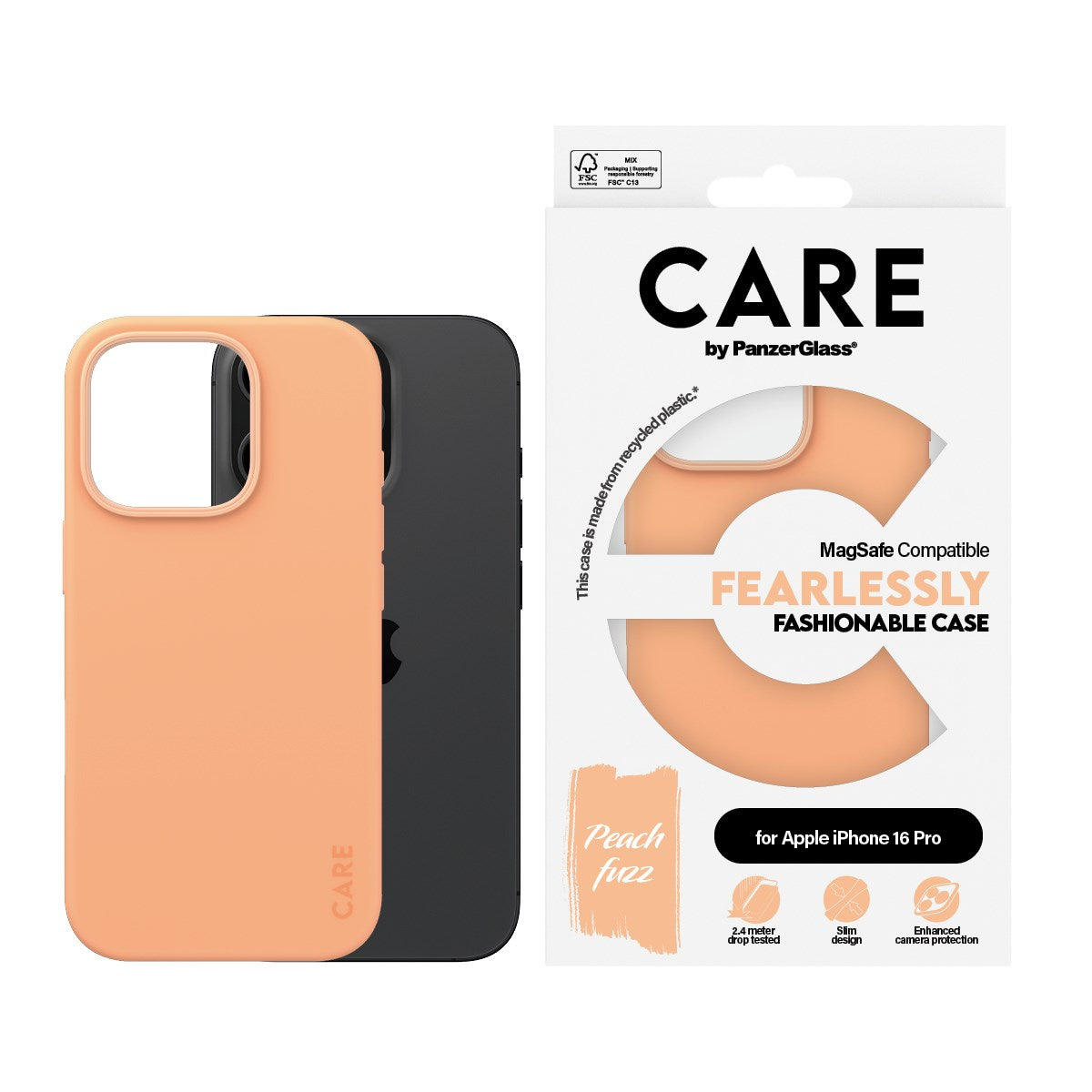 CARE by PanzerGlass® Case Peachy w. MagSafe iPhone 16 Pro