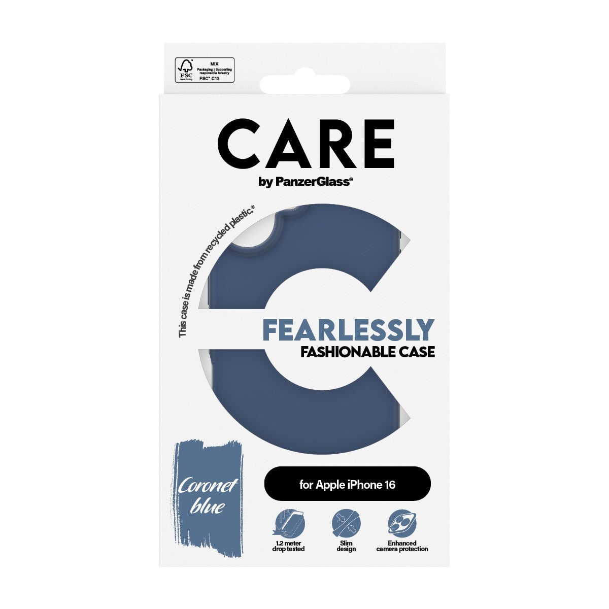 CARE by PanzerGlass® Case Blue iPhone 16