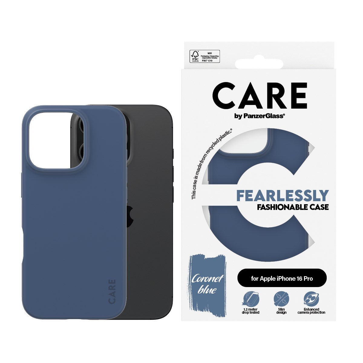 CARE by PanzerGlass® Case Blue iPhone 16 Pro
