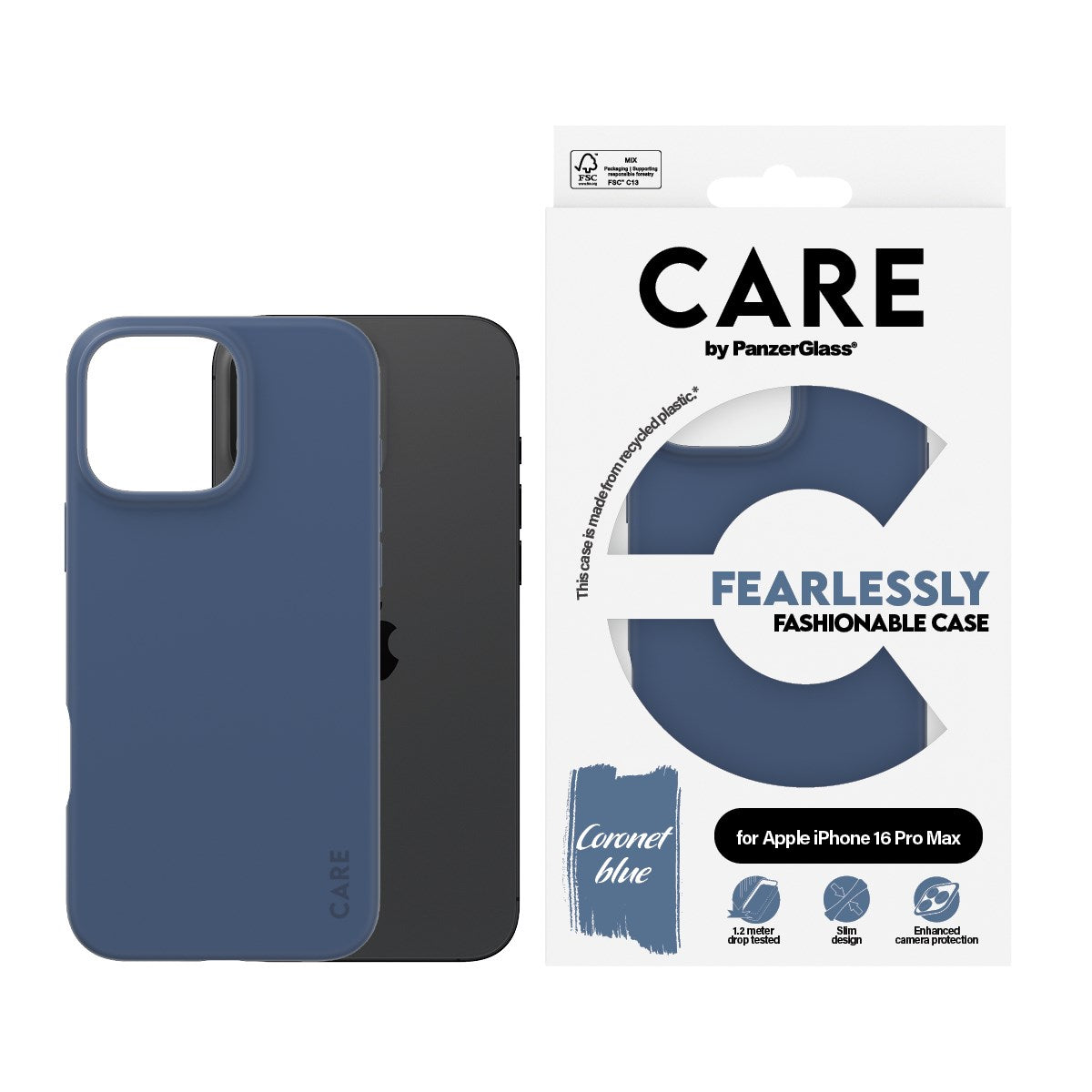 CARE by PanzerGlass® Case Blue iPhone 16 Pro Max