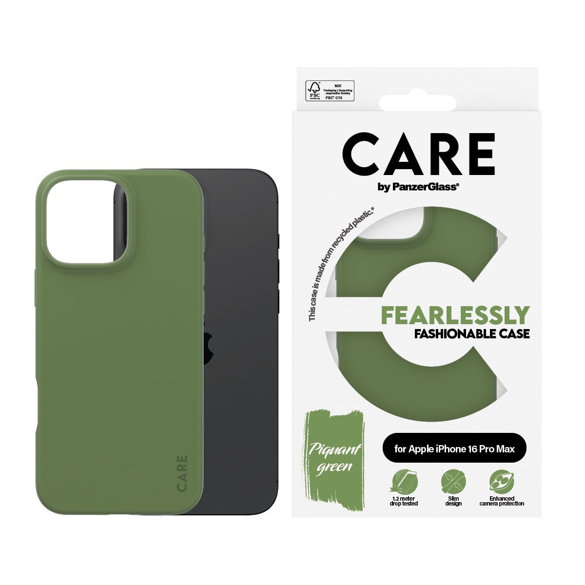 CARE by PanzerGlass® Case Green iPhone 16 Pro Max