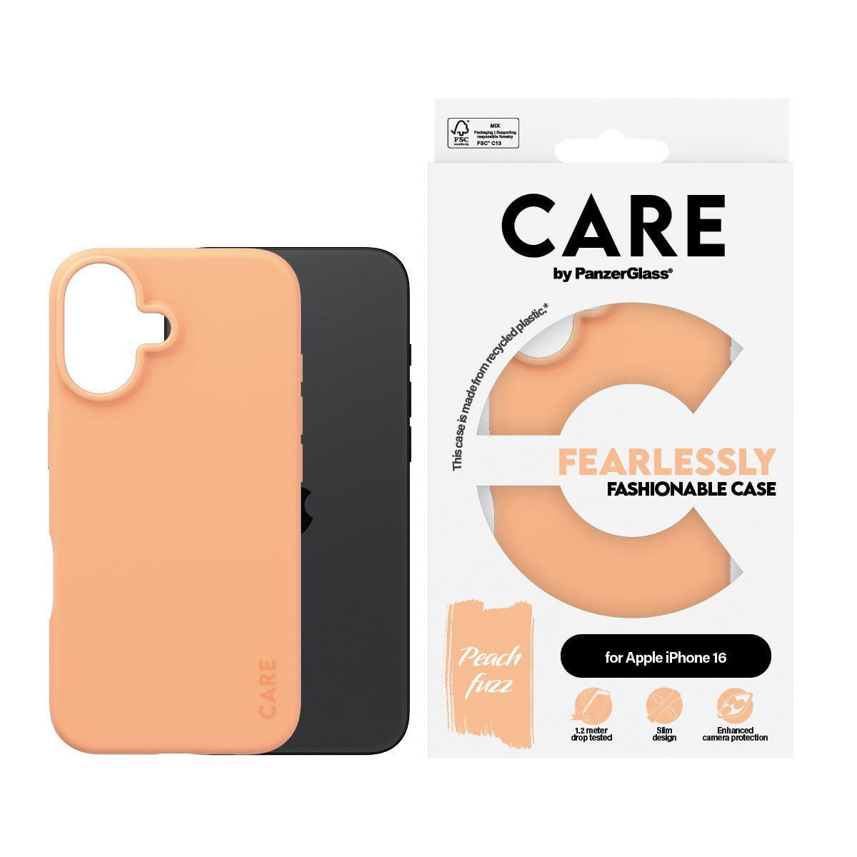 CARE by PanzerGlass® Case Peachy iPhone 16