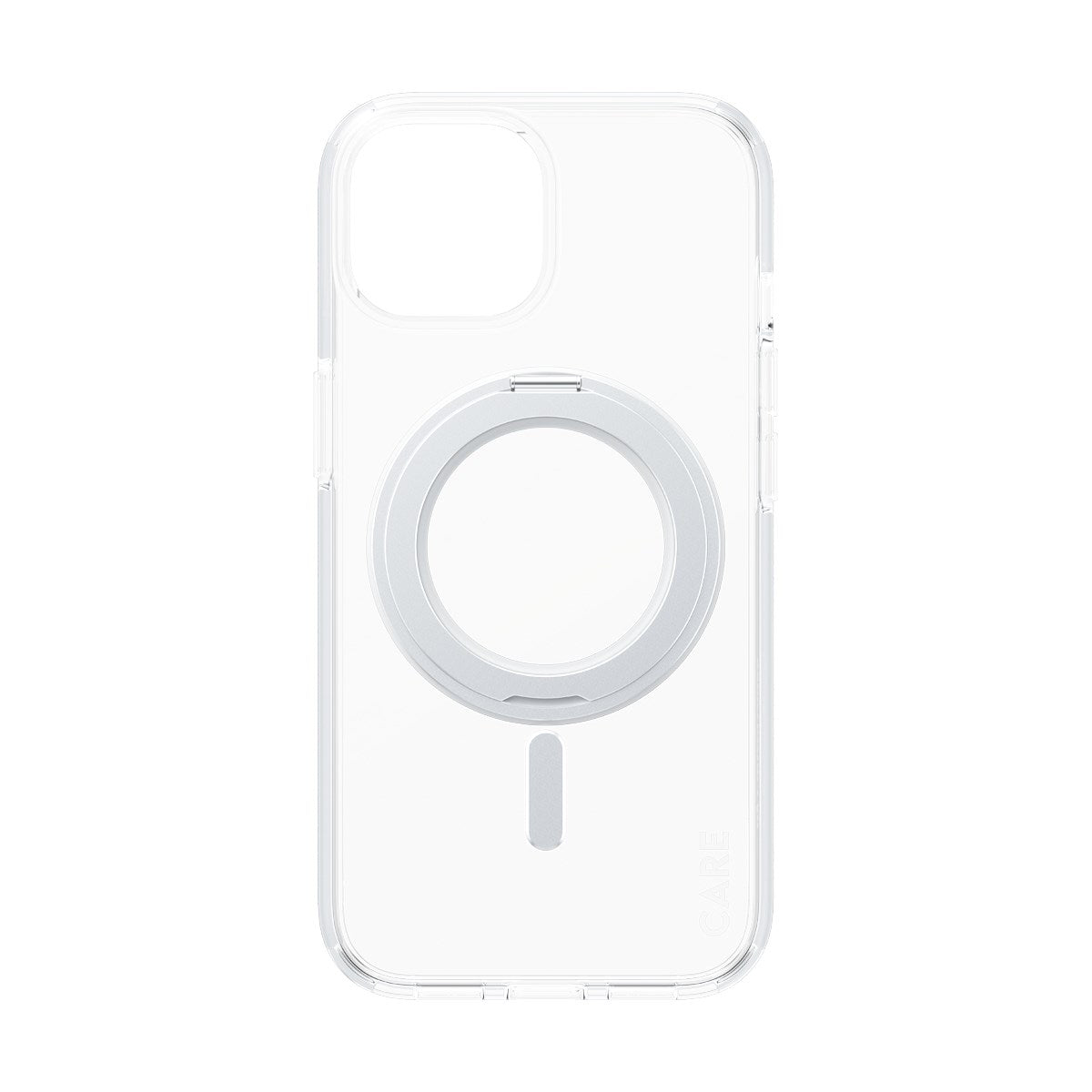 CARE by PanzerGlass® Case Transparent w. Silver Kickstand & MagSafe iPhone 15