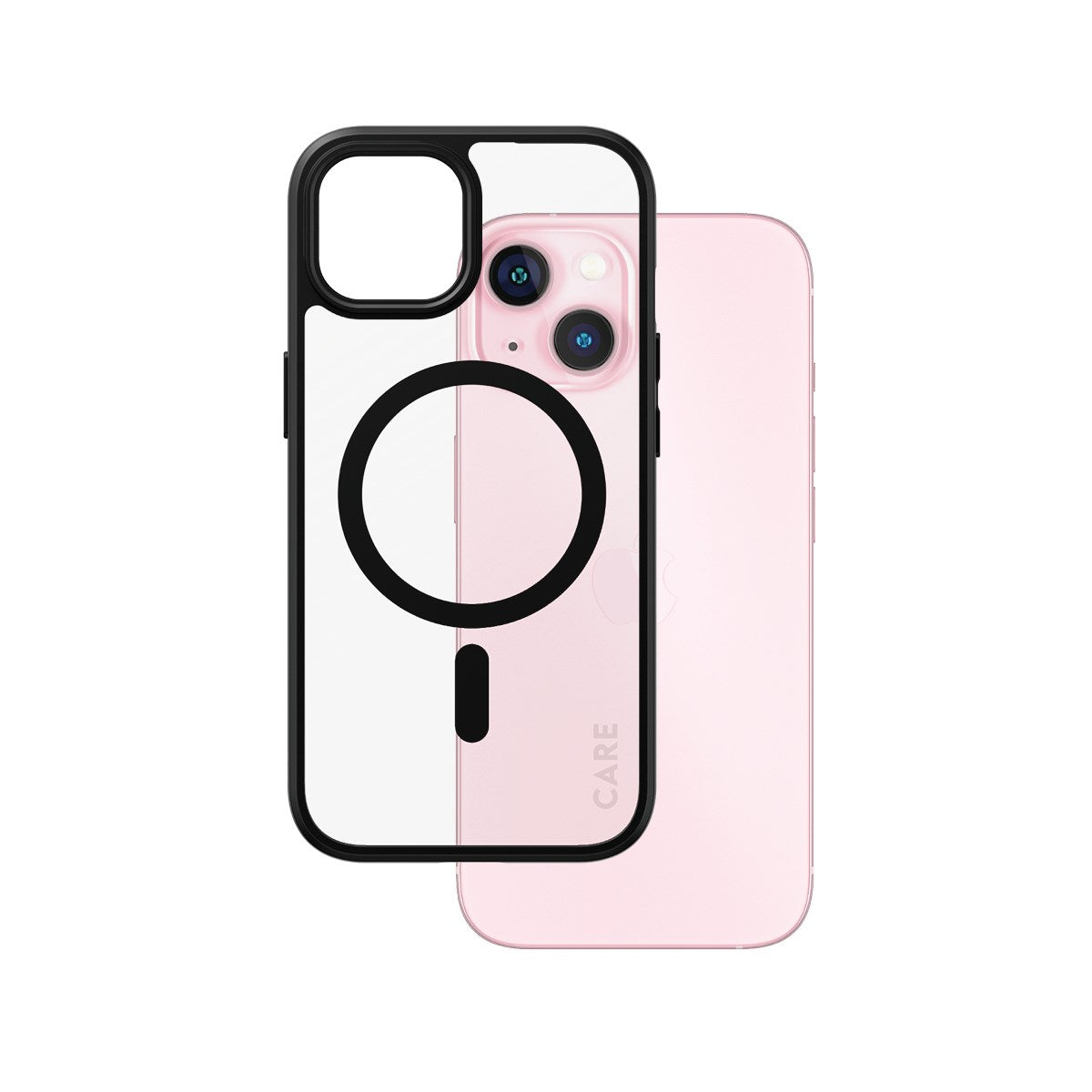 CARE by PanzerGlass® Urban Combat Case Transparent w. Black MagSafe iPhone 15