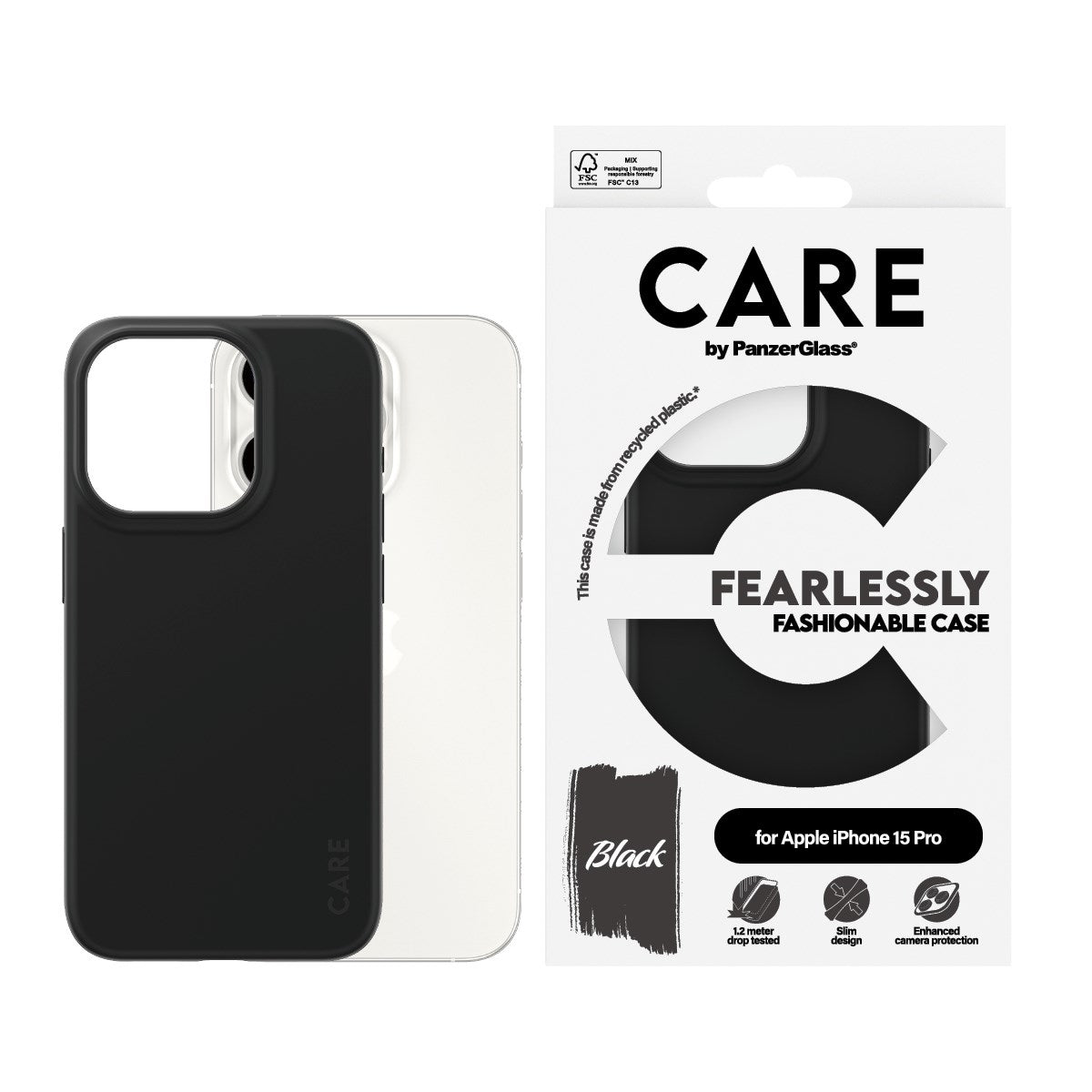 CARE by PanzerGlass® Case Black iPhone 15 Pro
