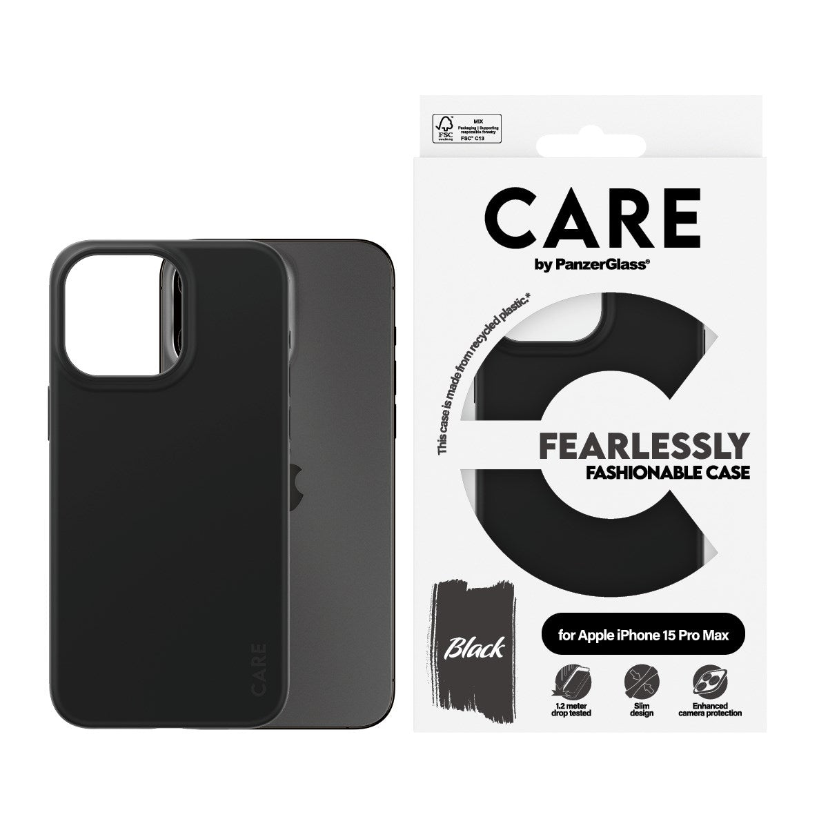 CARE by PanzerGlass® Case Black iPhone 15 Pro Max