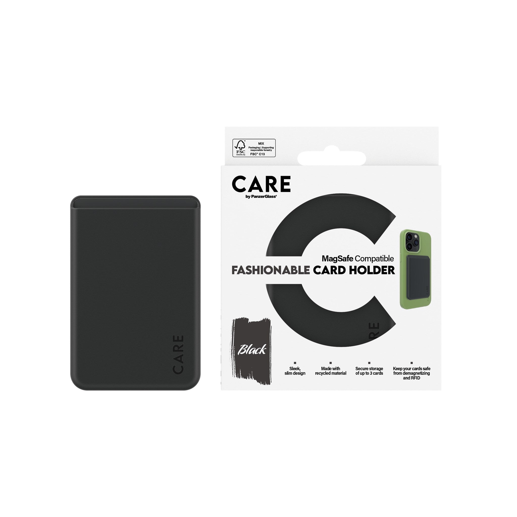 CARE by PanzerGlass® Card Holder Black iPhone